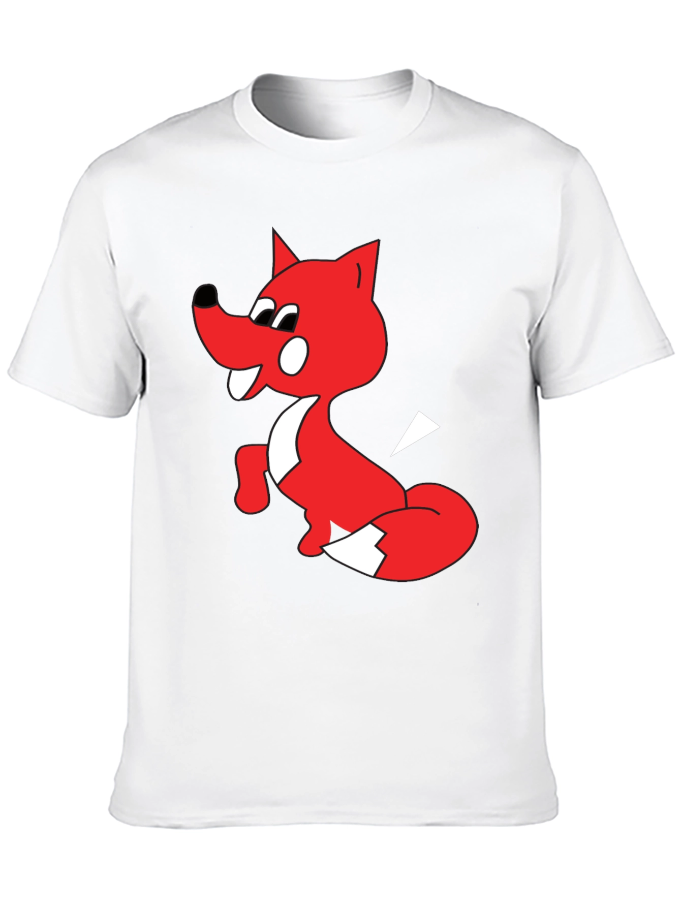 Cartoon Fox Graphic Tee - Unisex Black T-Shirt