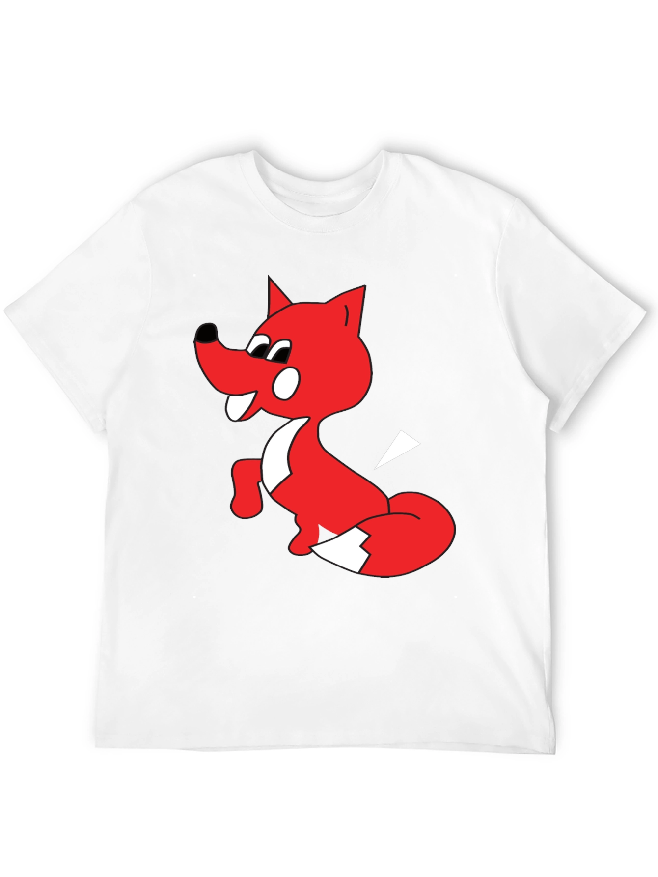 Cartoon Fox Graphic Tee - Unisex Black T-Shirt
