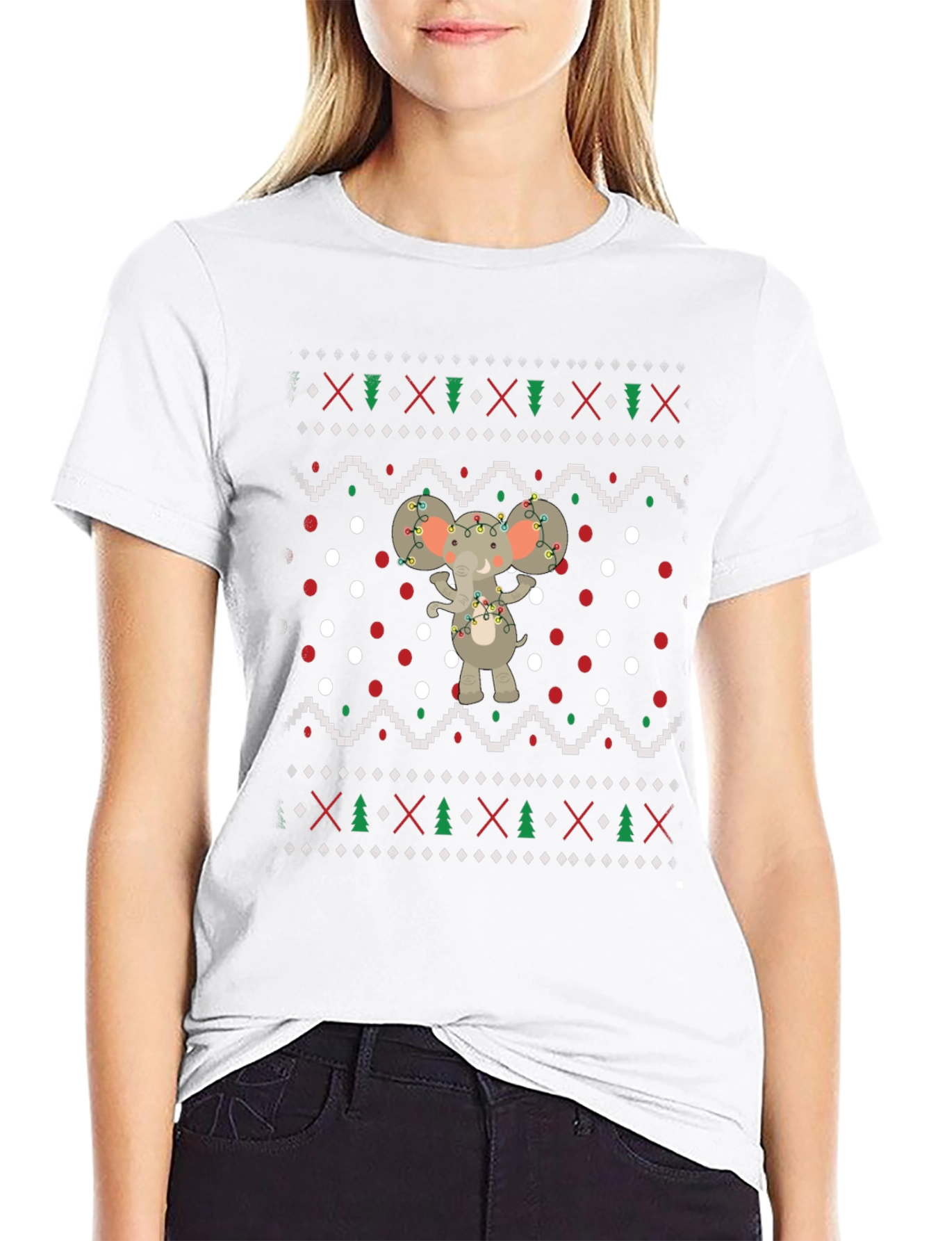 Ugly Christmas Sweater Elephant T-Shirt