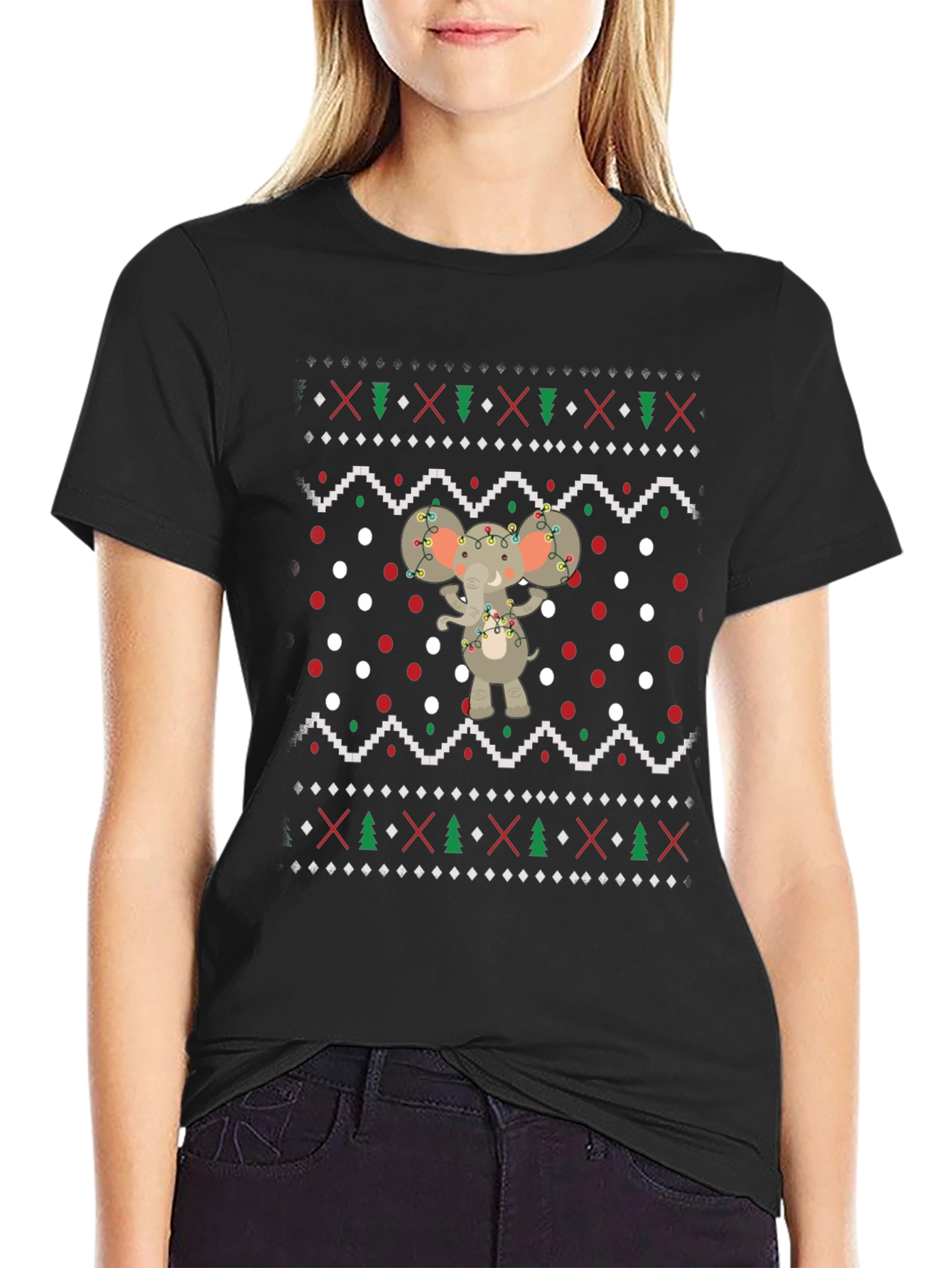 Ugly Christmas Sweater Elephant T-Shirt