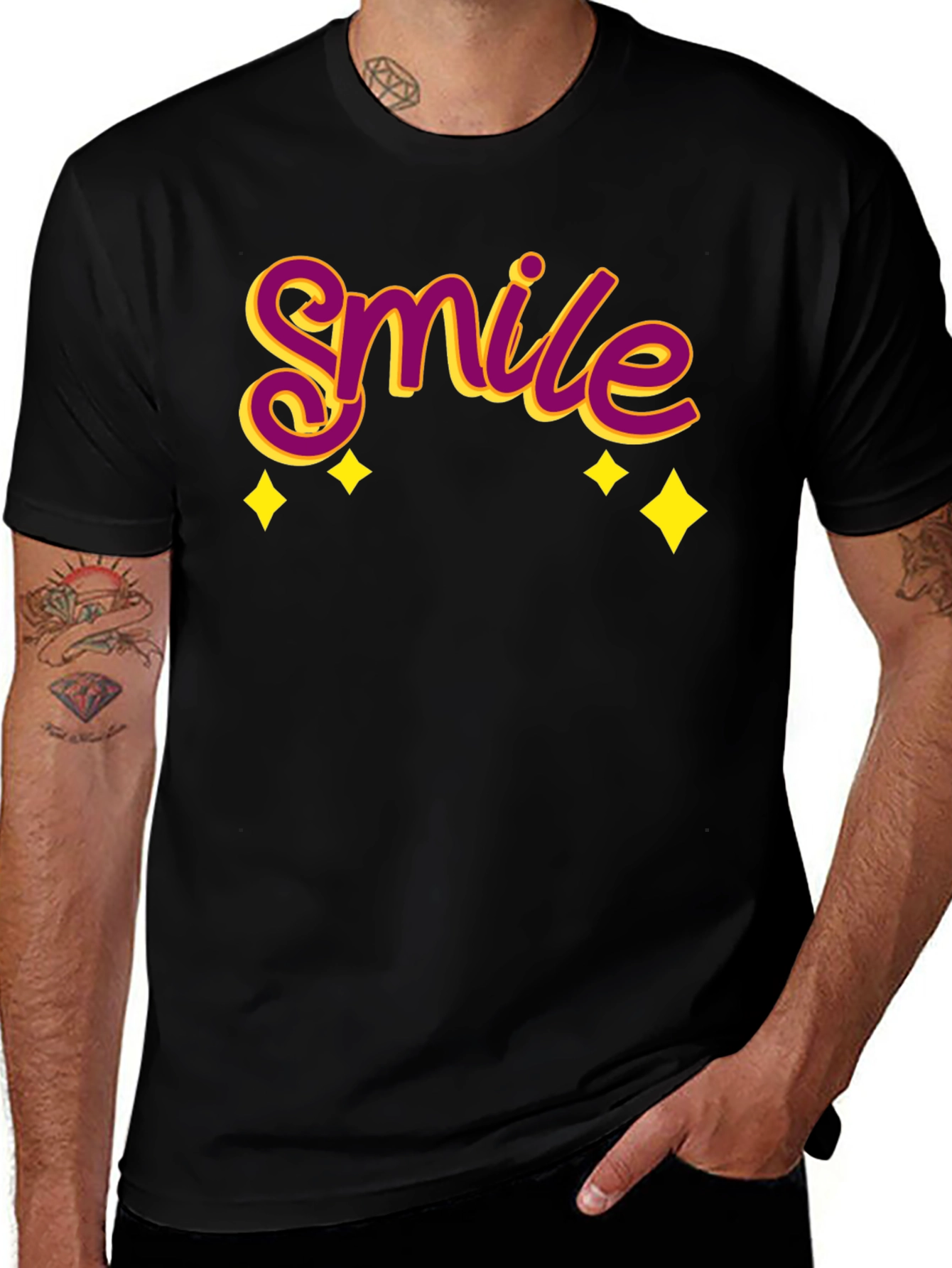 Smile Graphic Black T-Shirt