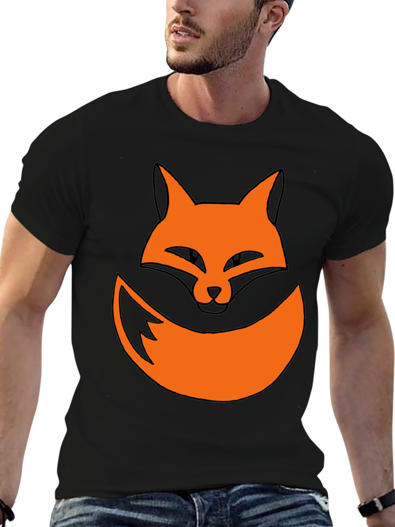 Fox Graphic Black T-Shirt - Novelty Animal Tee