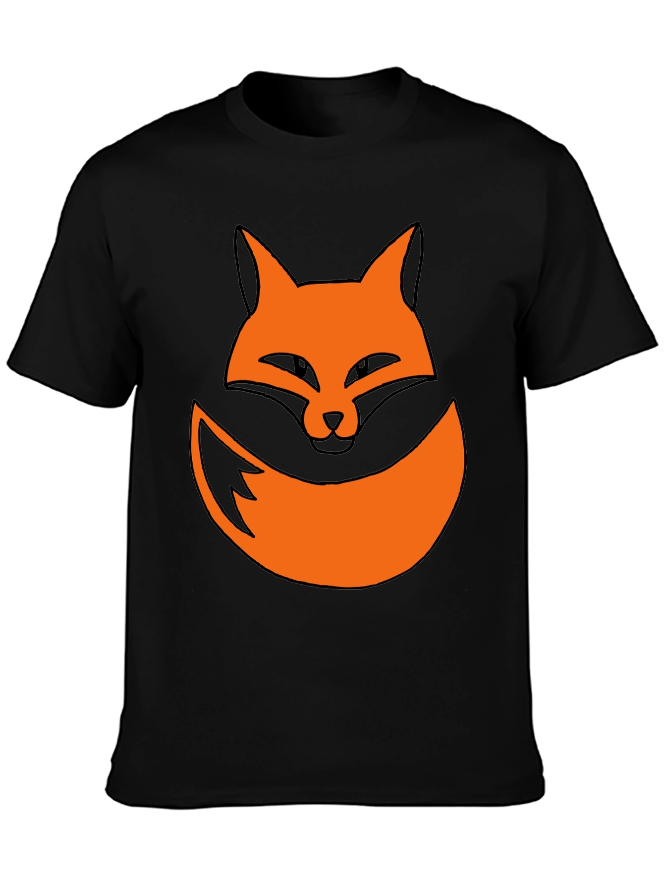 Fox Graphic Black T-Shirt - Novelty Animal Tee