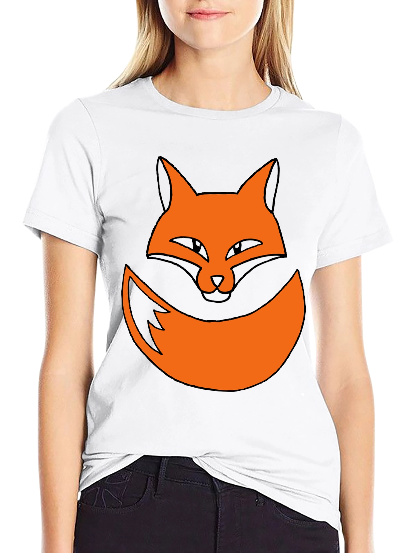 Fox Graphic Black T-Shirt - Novelty Animal Tee