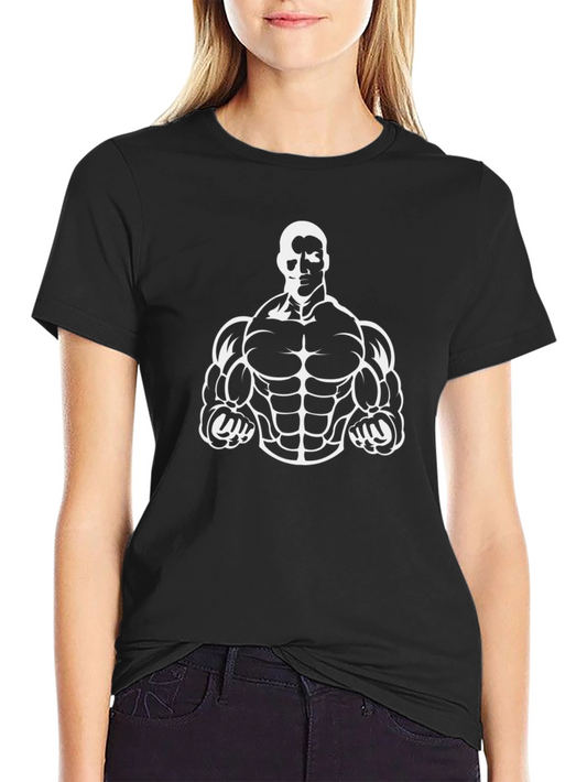 Muscle Man Graphic Tee - Black Cotton T-Shirt