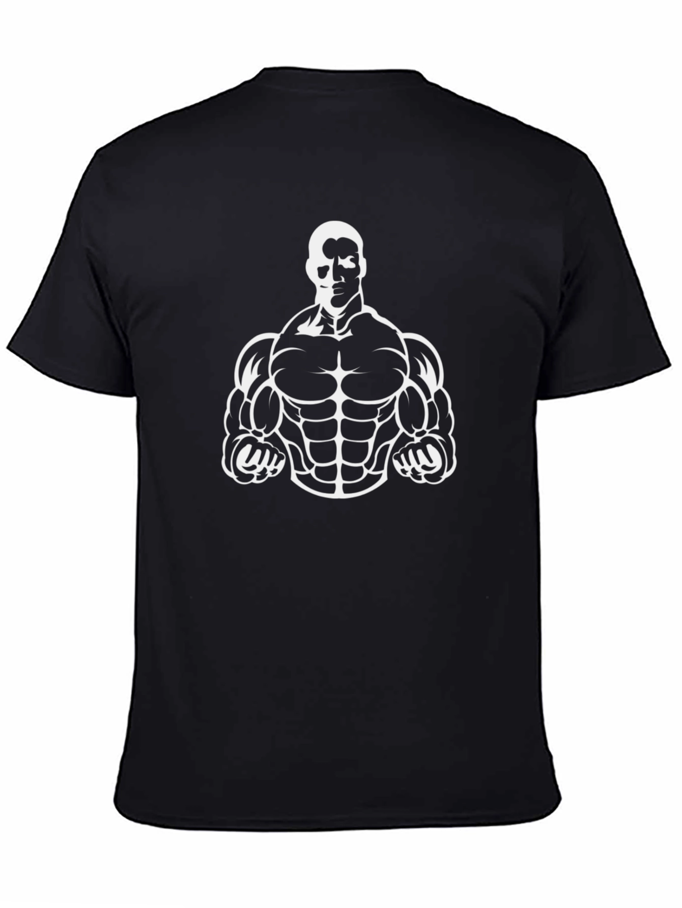 Muscle Man Graphic Tee - Black Cotton T-Shirt