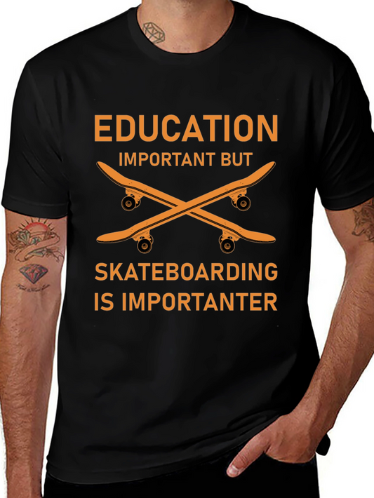 Education vs Skateboarding T-Shirt