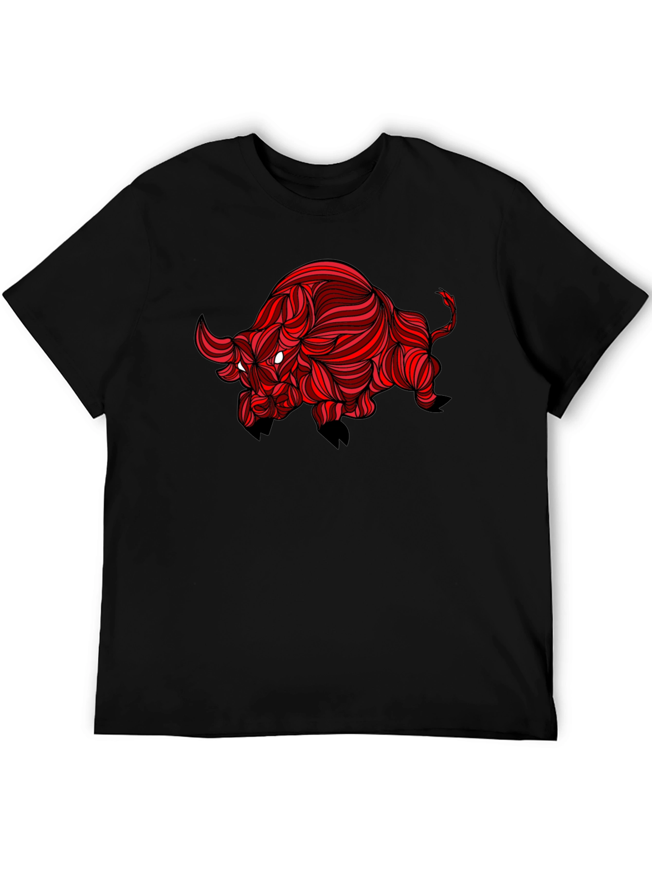 Stylized Red Bull Graphic Print Tee