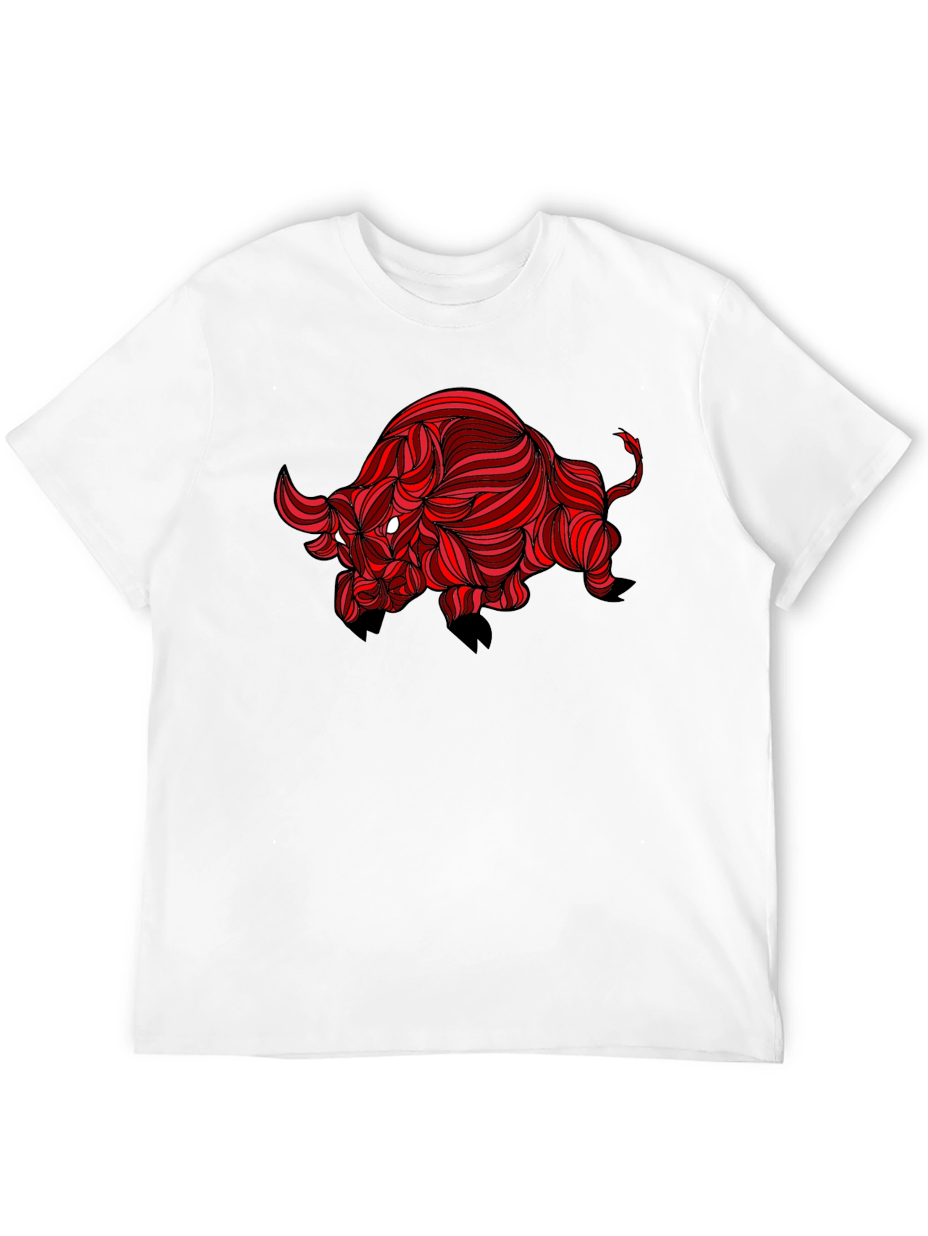 Stylized Red Bull Graphic Print Tee