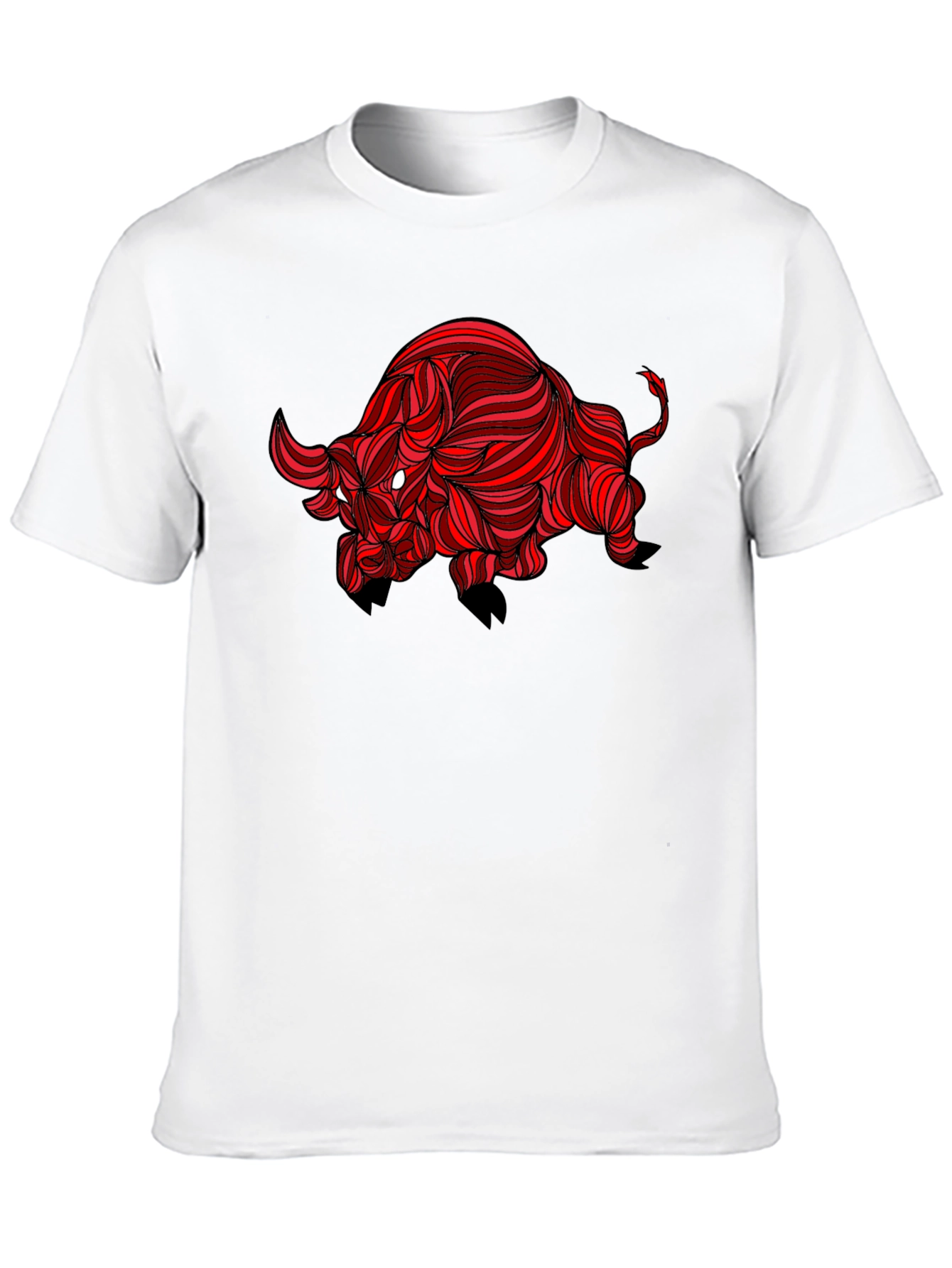 Stylized Red Bull Graphic Print Tee