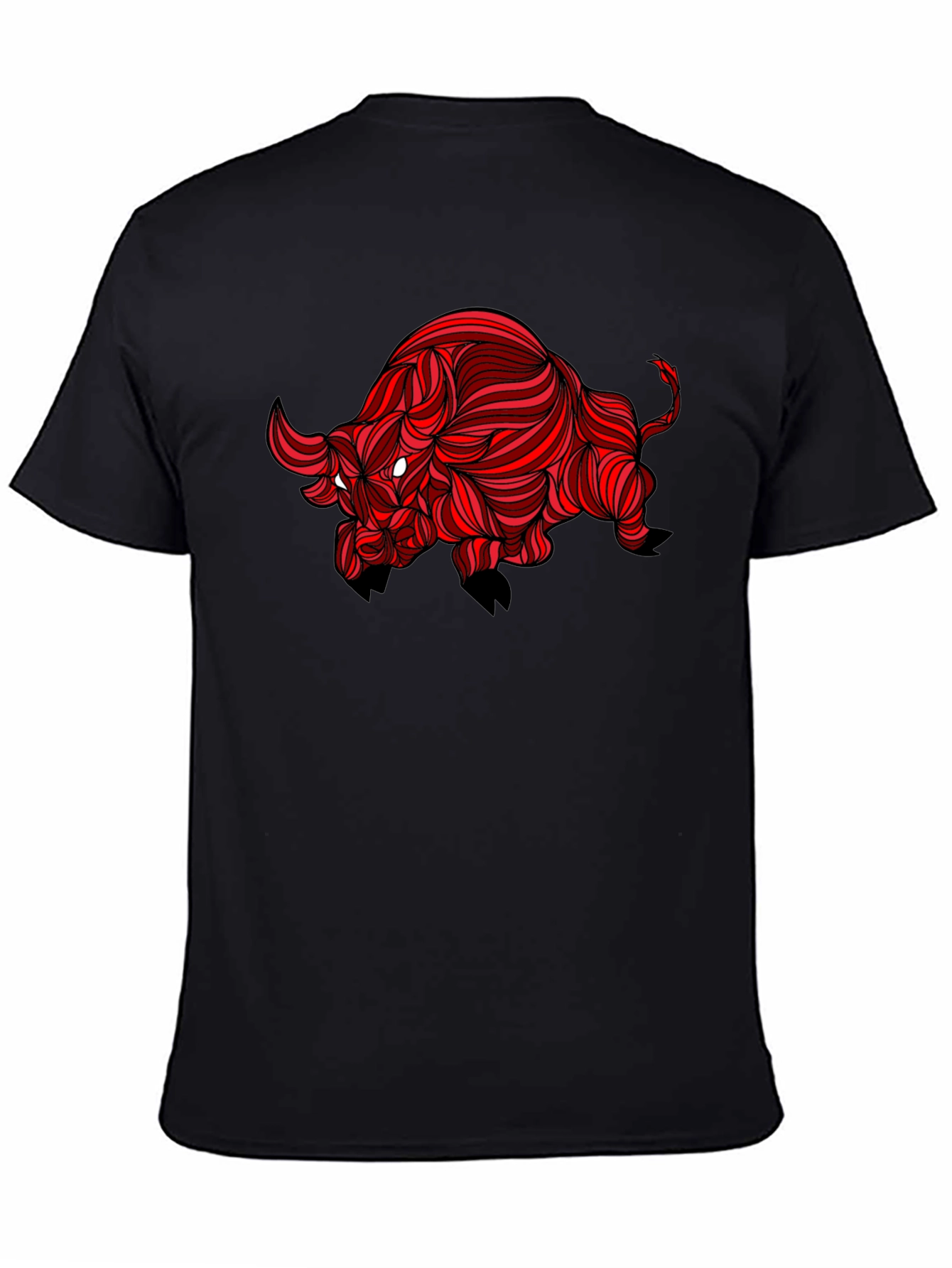 Stylized Red Bull Graphic Print Tee