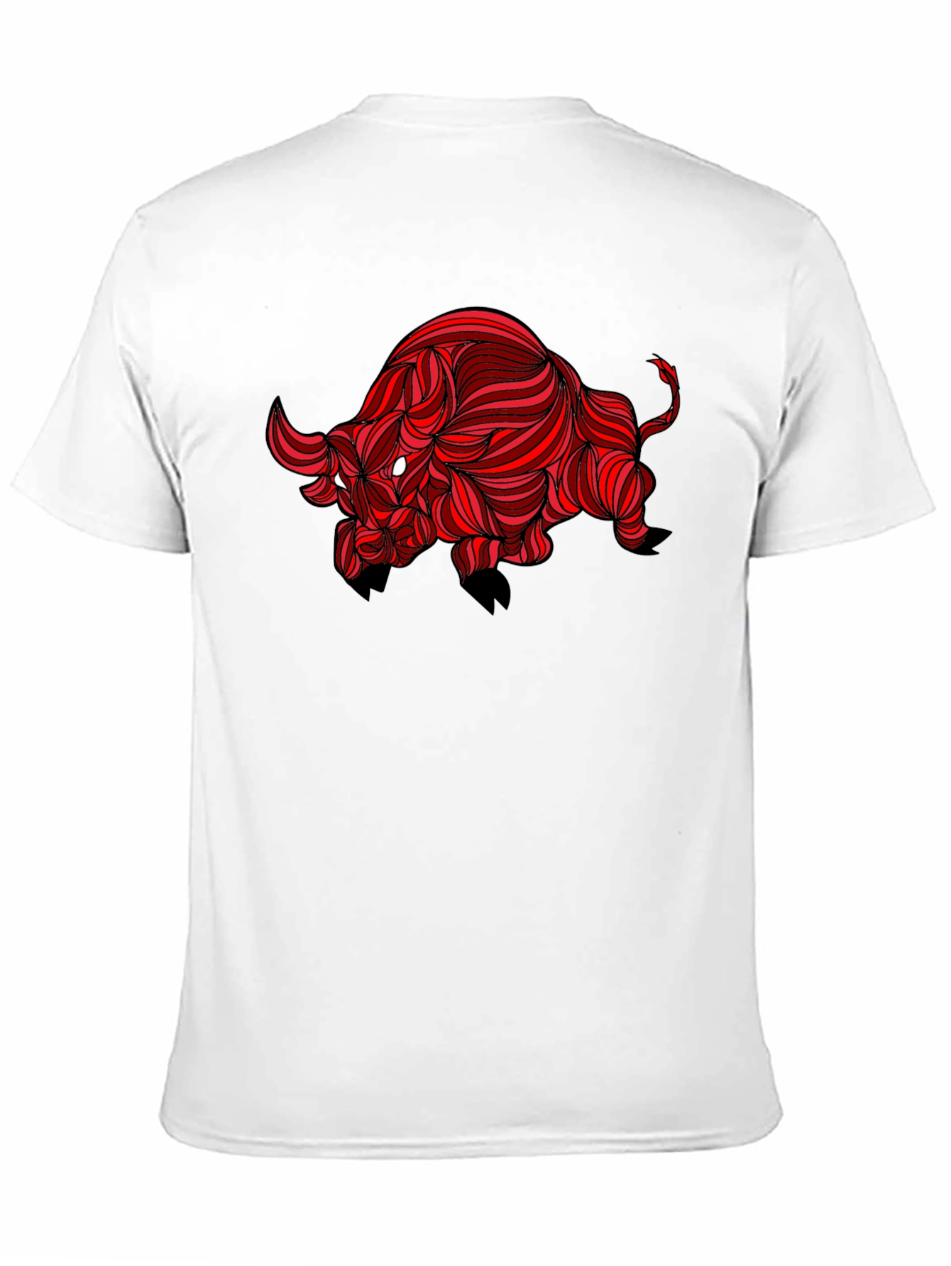 Stylized Red Bull Graphic Print Tee