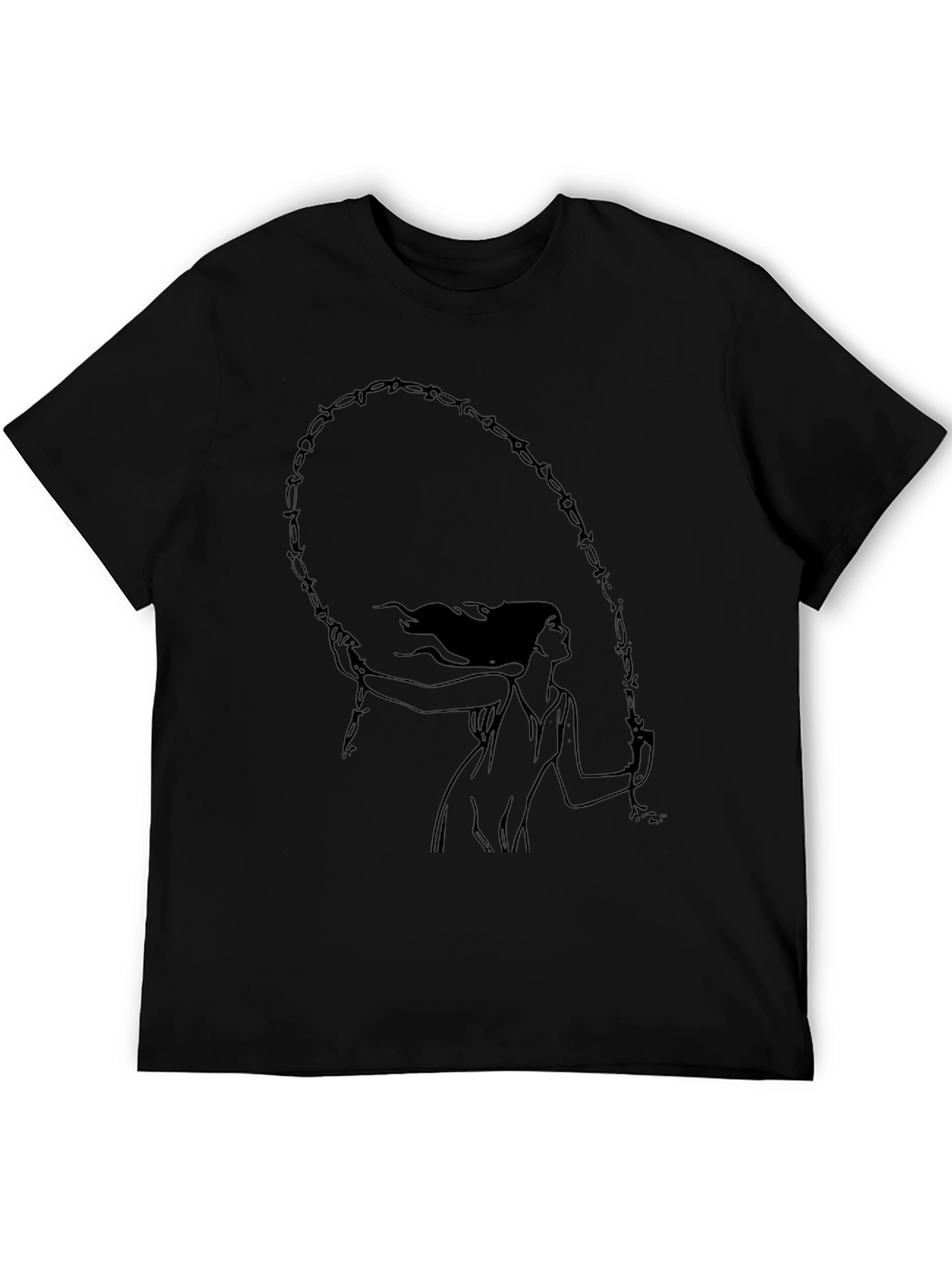 Barbed Wire Woman Graphic Tee - Unisex Black T-Shirt