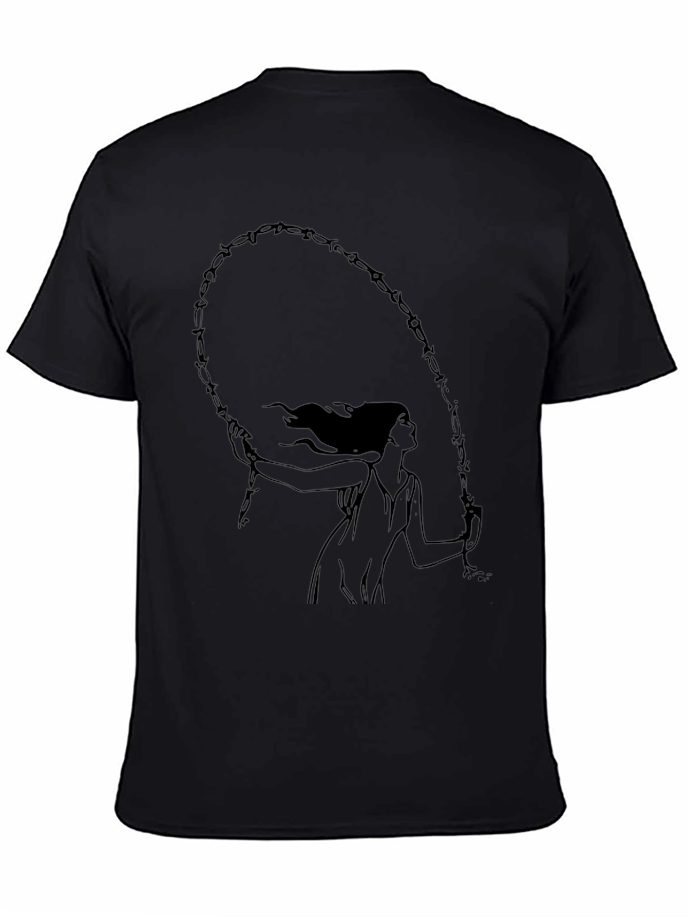 Barbed Wire Woman Graphic Tee - Unisex Black T-Shirt