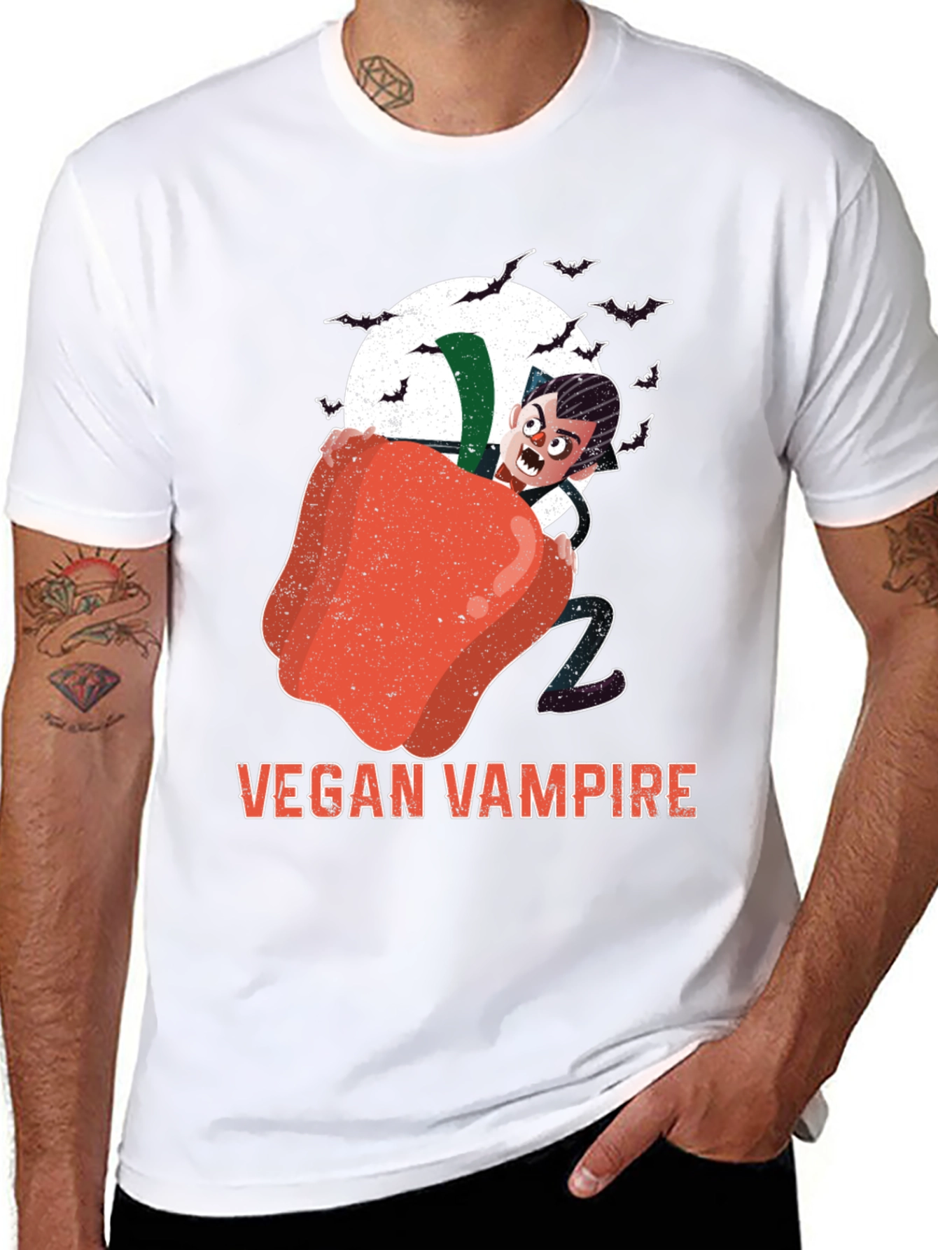 Vegan Vampire Graphic T-Shirt - Halloween Apparel