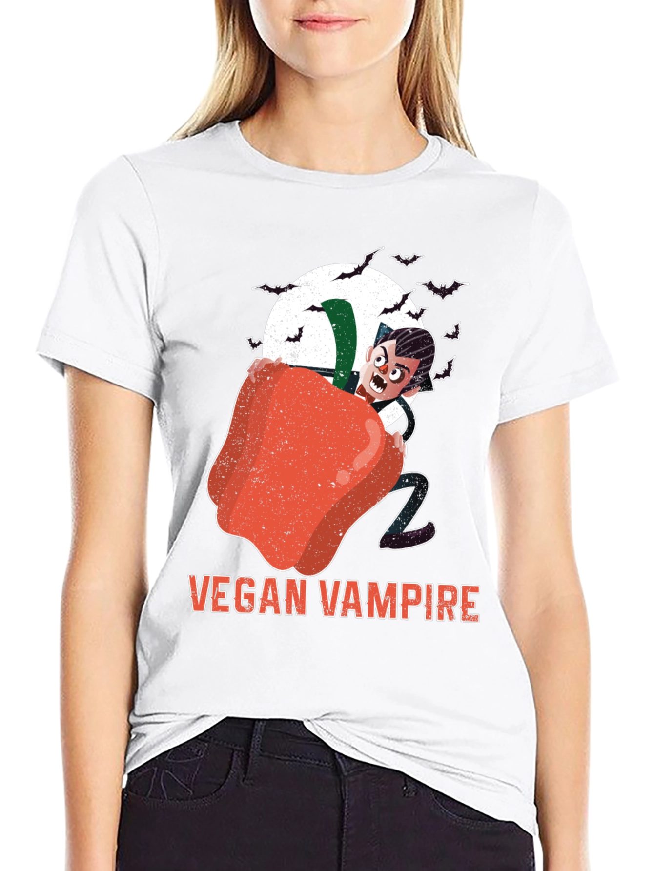 Vegan Vampire Graphic T-Shirt - Halloween Apparel