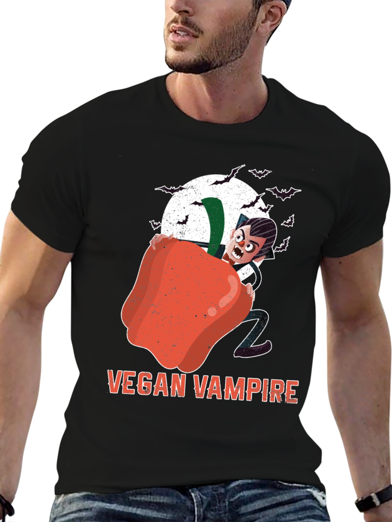 Vegan Vampire Graphic T-Shirt - Halloween Apparel