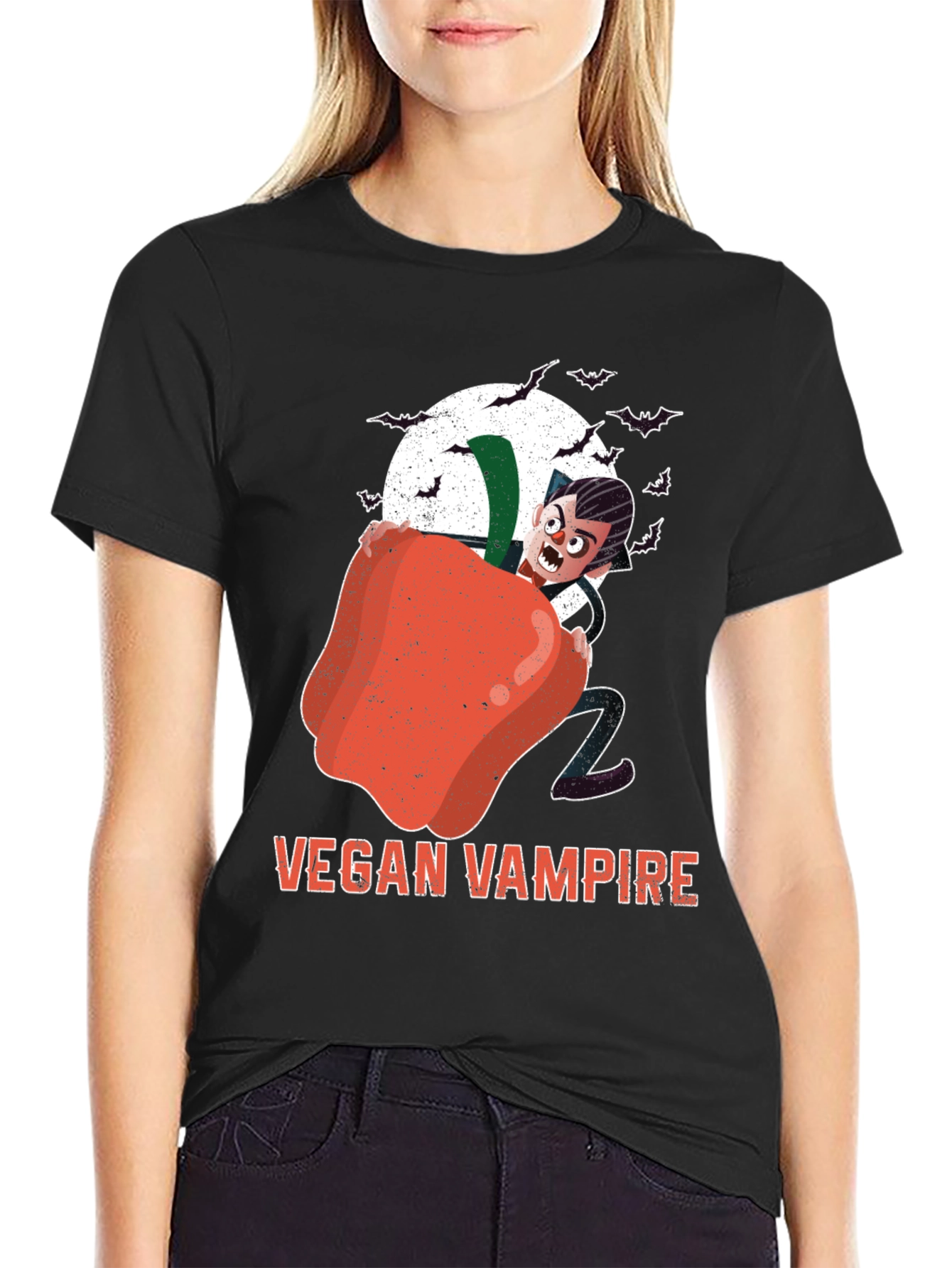 Vegan Vampire Graphic T-Shirt - Halloween Apparel