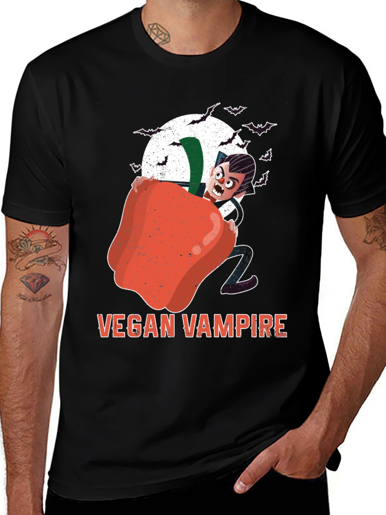 Vegan Vampire Graphic T-Shirt - Halloween Apparel