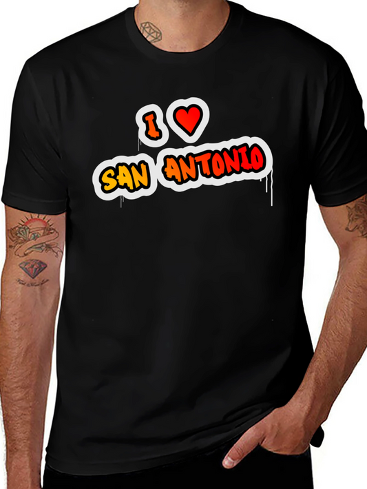 I Love San Antonio Black Graphic Tee