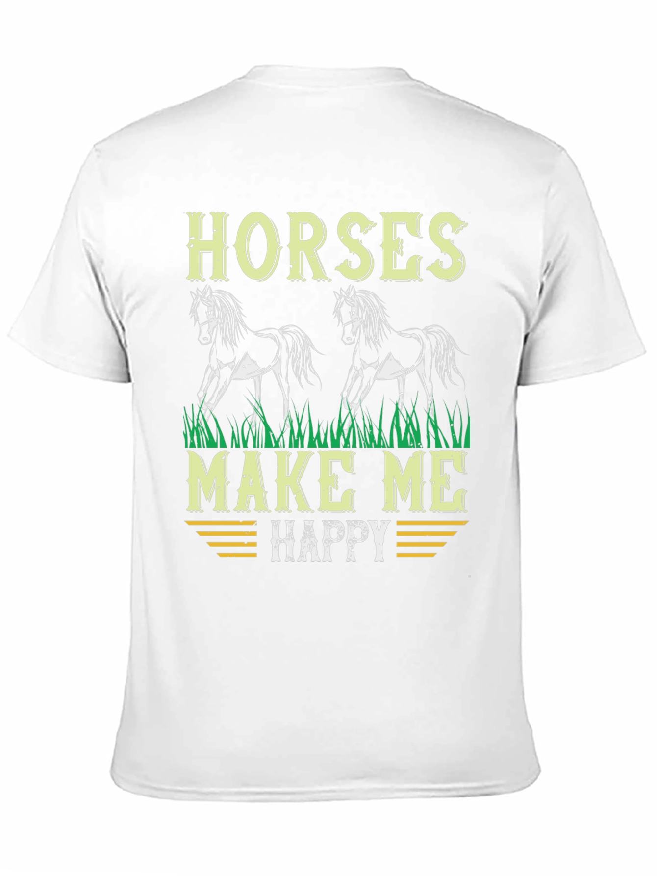 Horses Make Me Happy Graphic Tee - Black