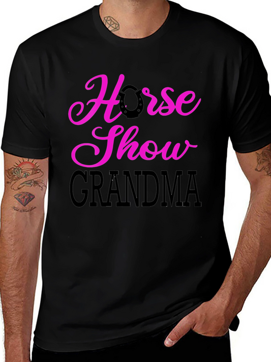 Horse Show Grandma T-Shirt - Black Graphic Tee