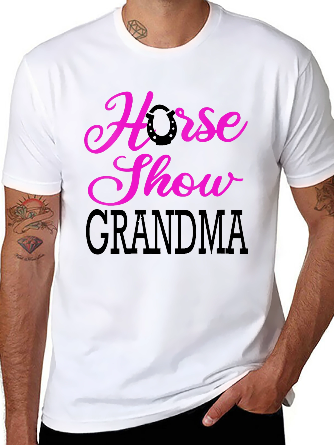 Horse Show Grandma T-Shirt - Black Graphic Tee