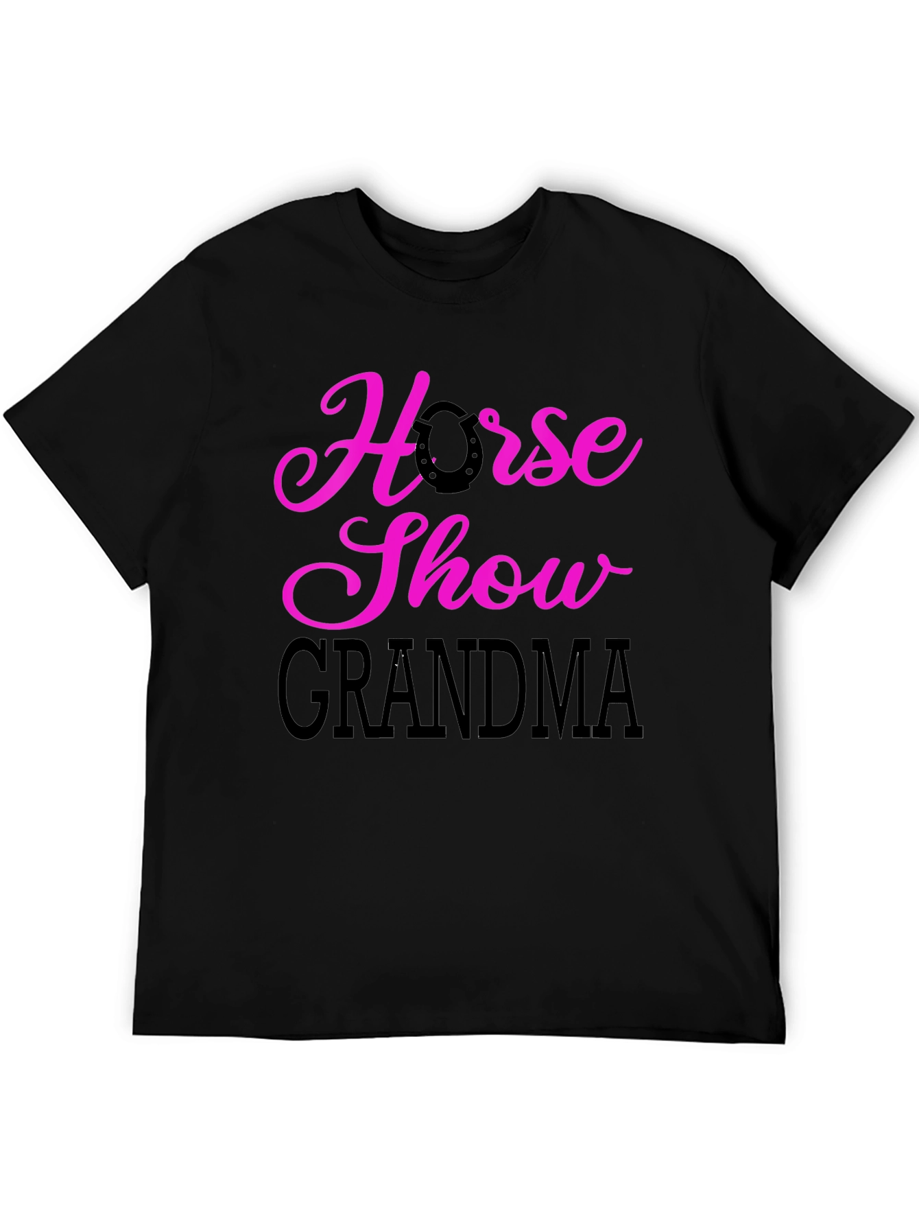 Horse Show Grandma T-Shirt - Black Graphic Tee