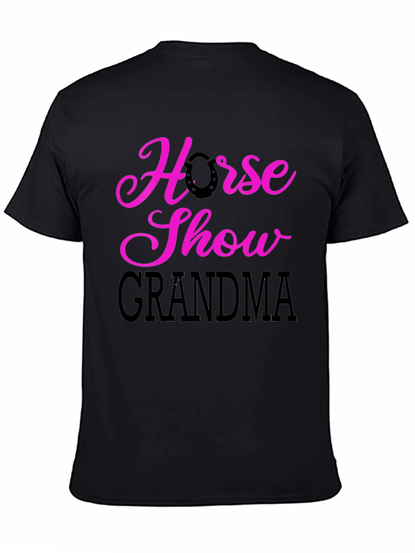 Horse Show Grandma T-Shirt - Black Graphic Tee