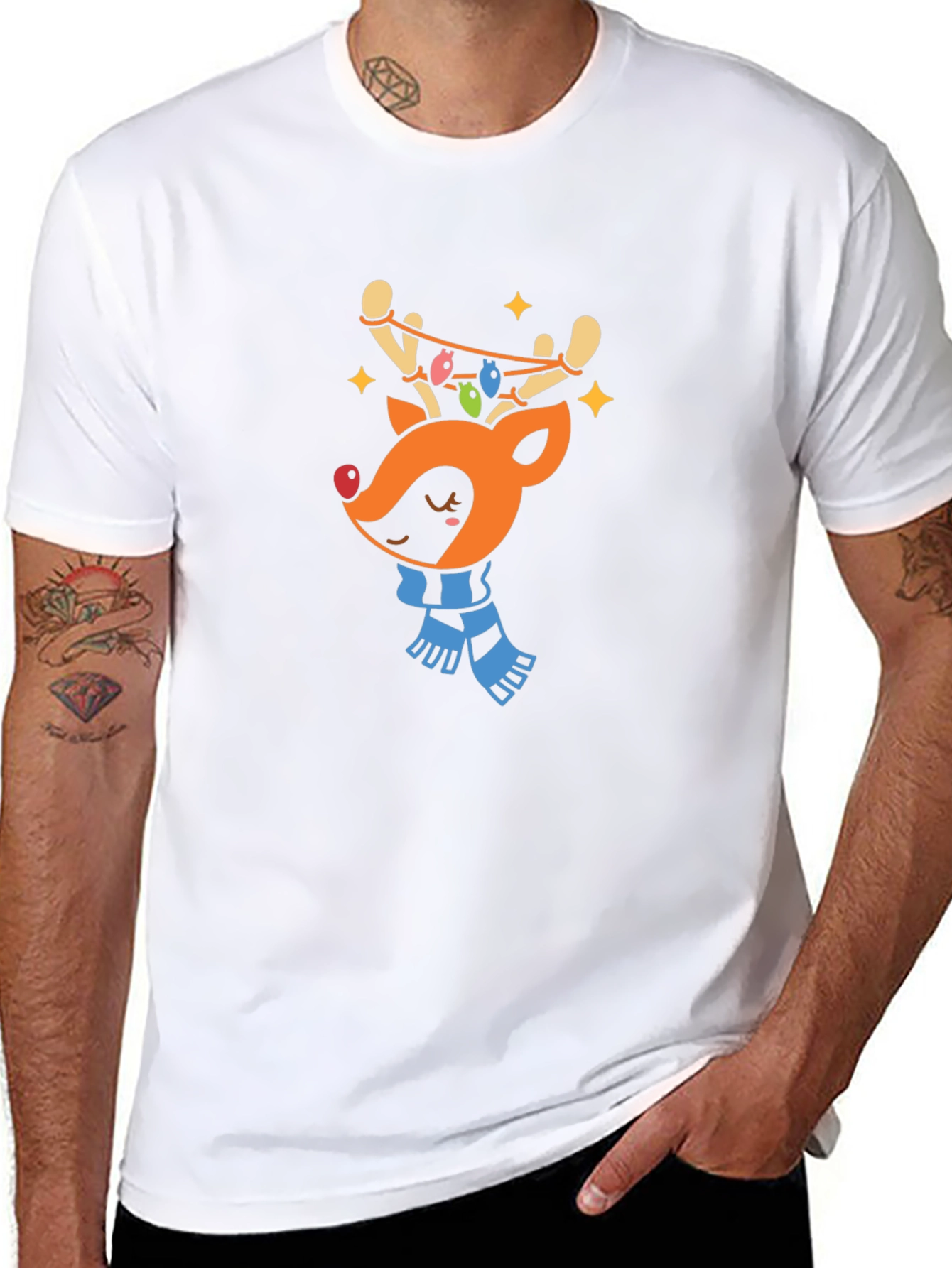 Festive Reindeer Graphic Tee - Holiday Cheer!