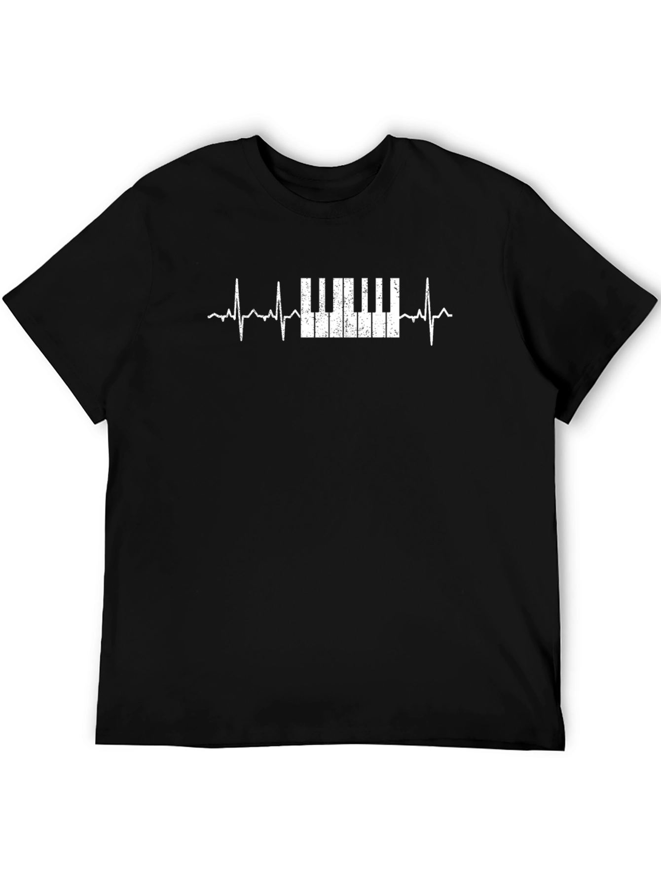 Piano Heartbeat Graphic Tee - Music Lover T-Shirt