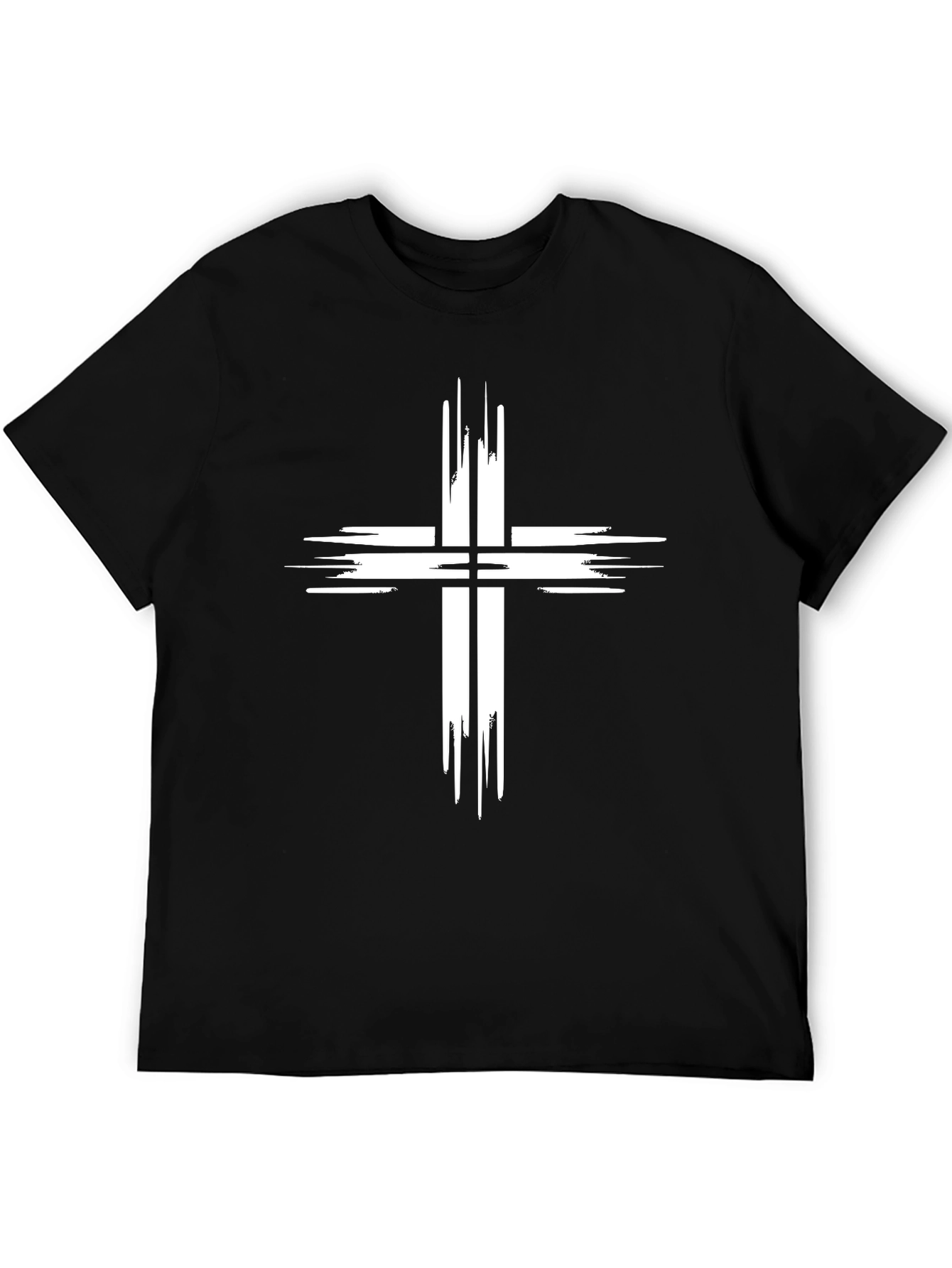 Grunge Cross Graphic Tee - Black Cotton Blend