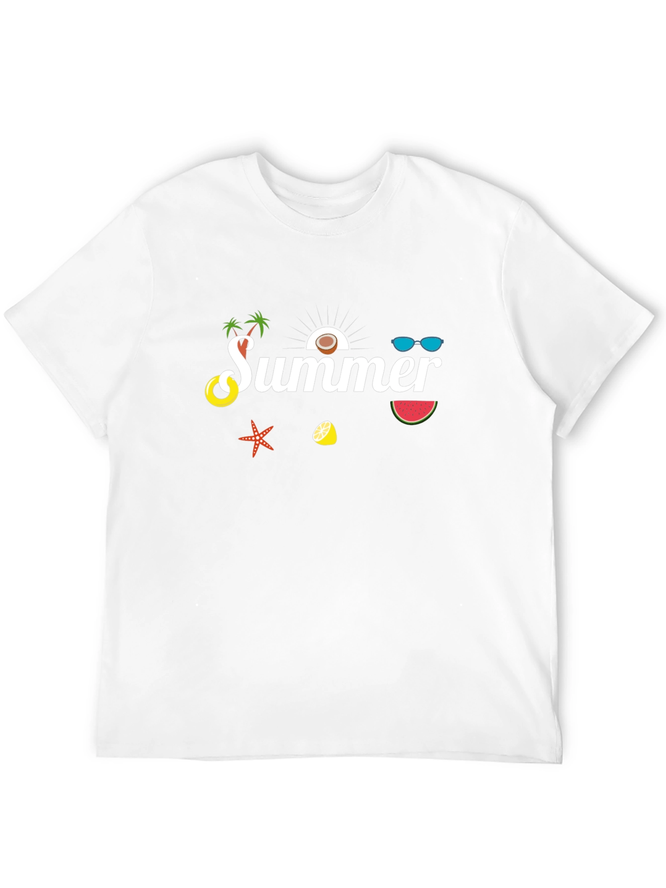 Summer Graphic Print Black T-Shirt