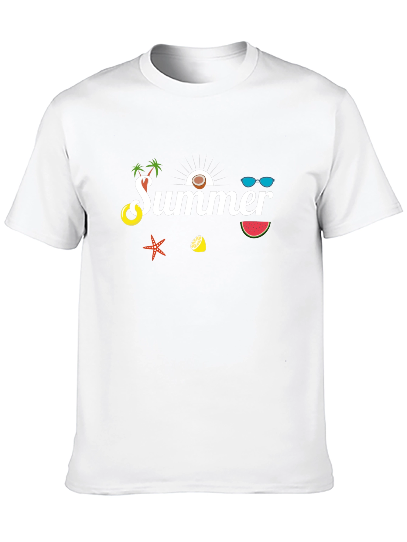Summer Graphic Print Black T-Shirt