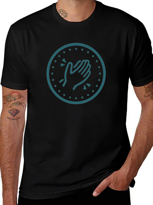 Clapping Hands Graphic Tee - Trendy Black T-Shirt