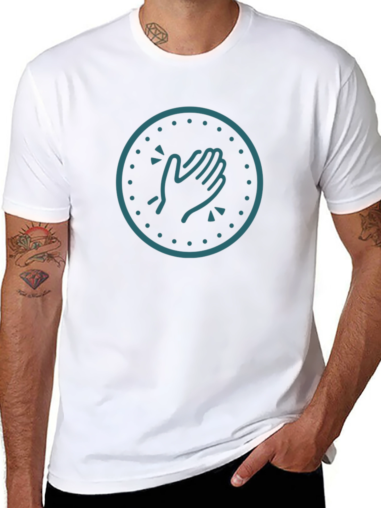 Clapping Hands Graphic Tee - Trendy Black T-Shirt