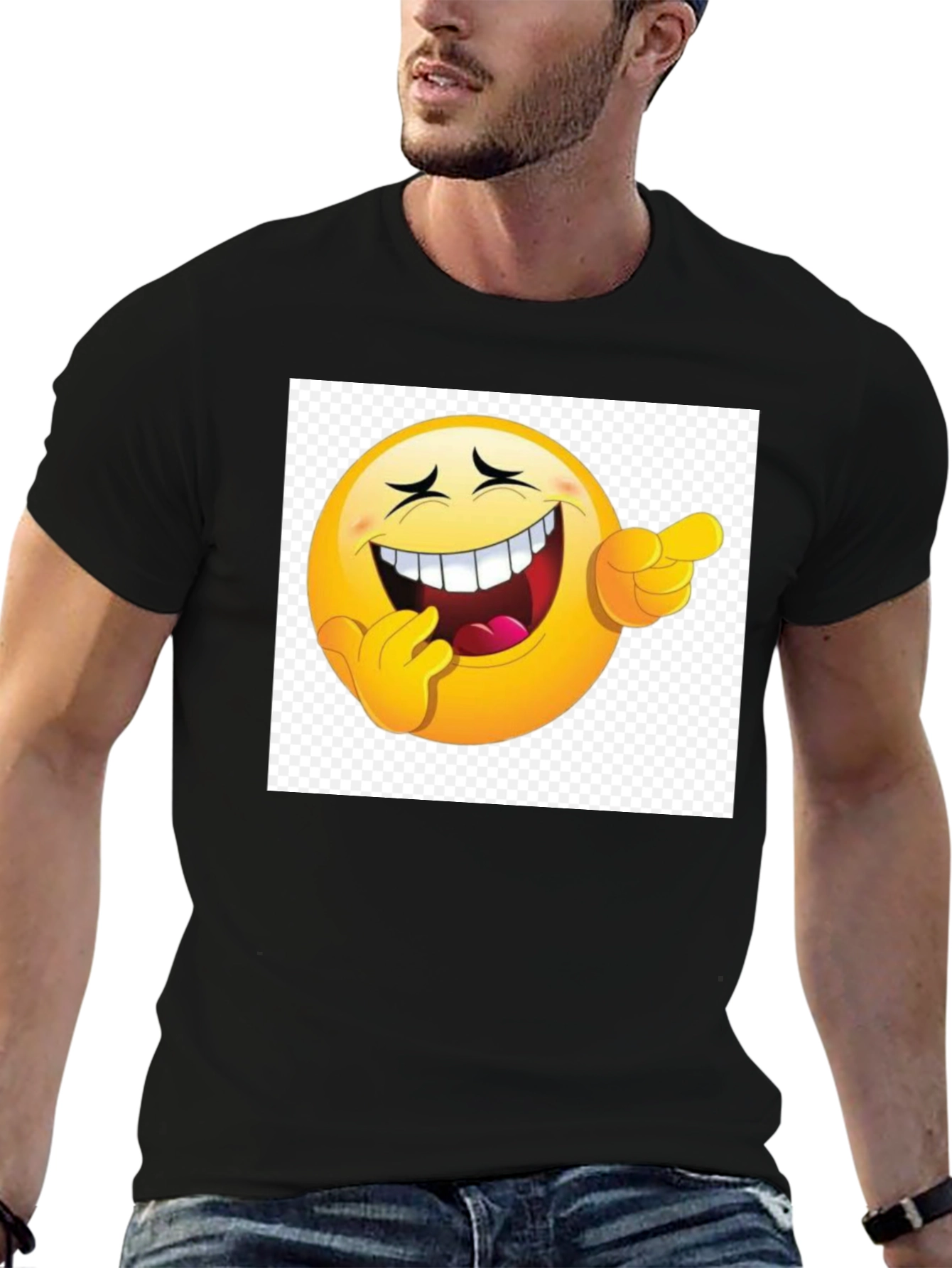 Laughing Emoji Graphic Black T-Shirt