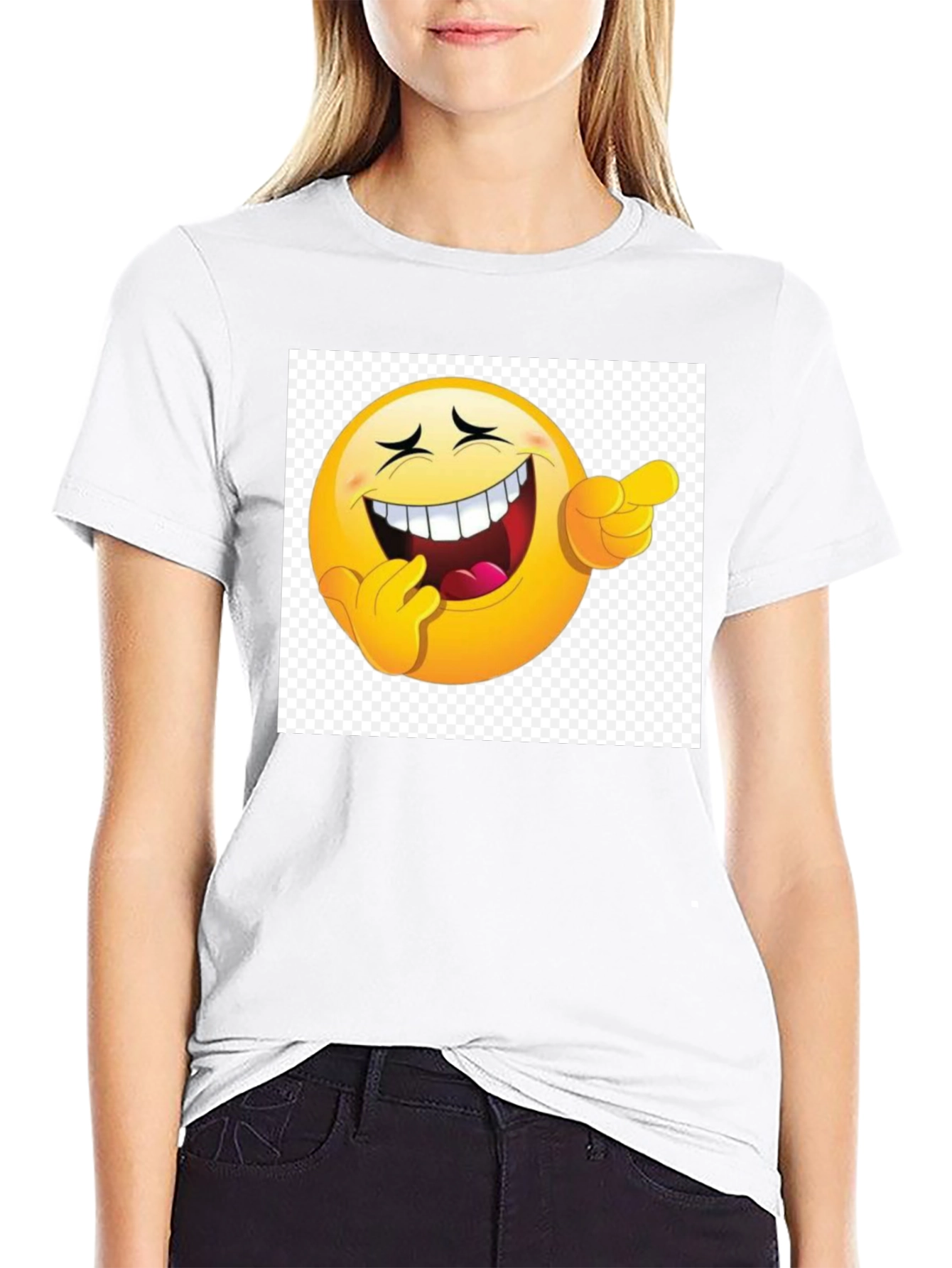 Laughing Emoji Graphic Black T-Shirt
