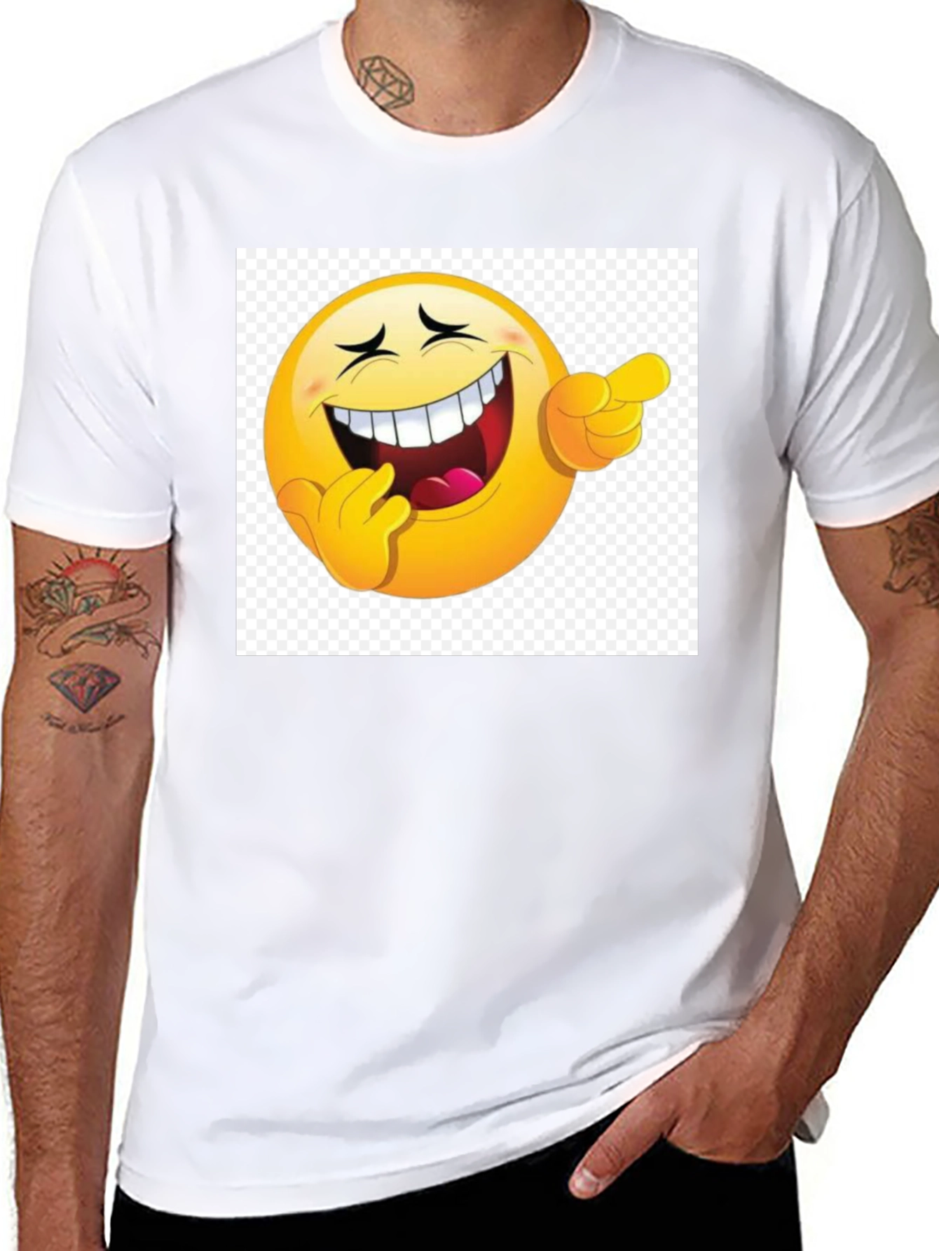Laughing Emoji Graphic Black T-Shirt