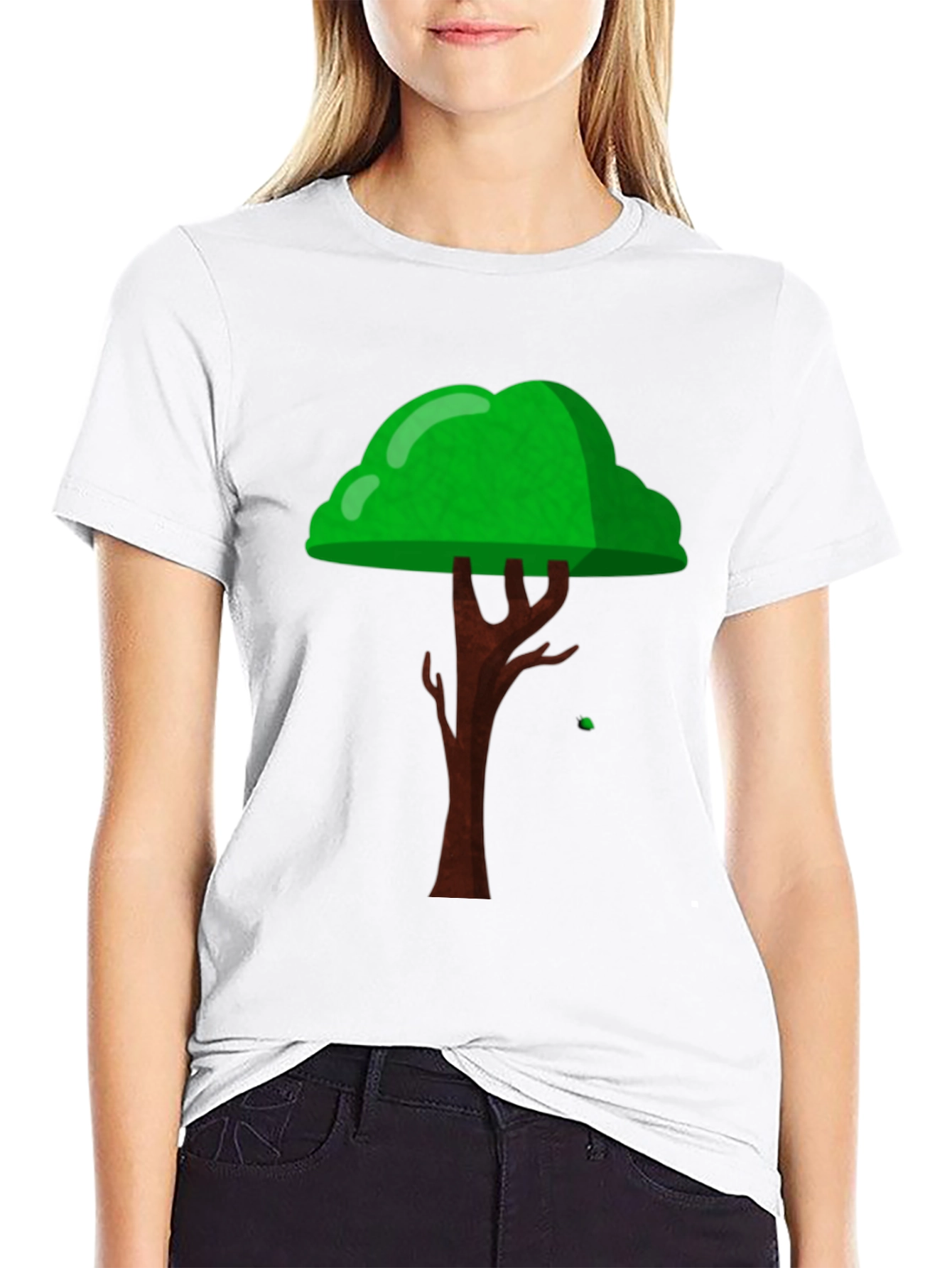 Cartoon Tree Graphic Black T-Shirt