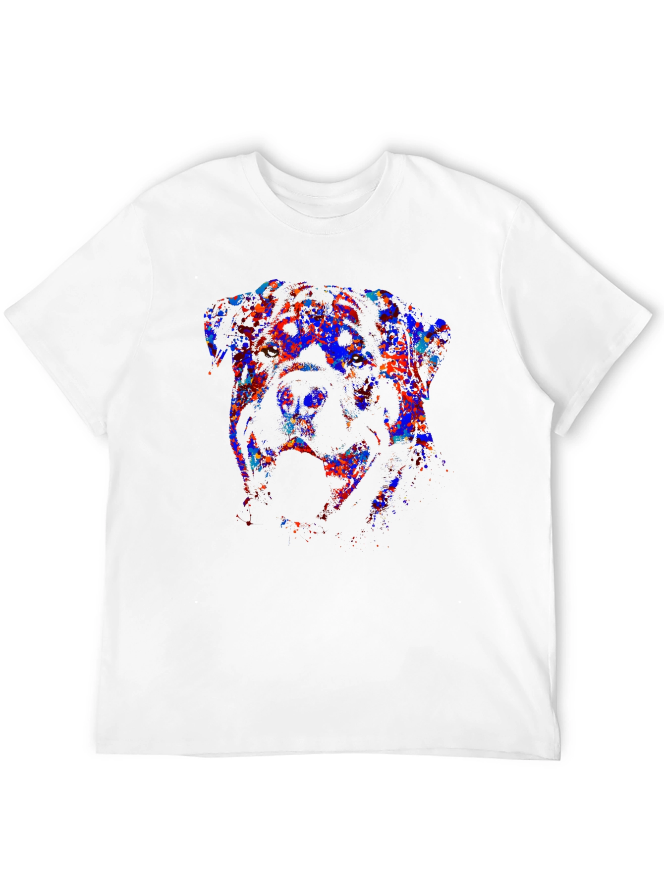 Abstract Dog Graphic Print Black T-Shirt