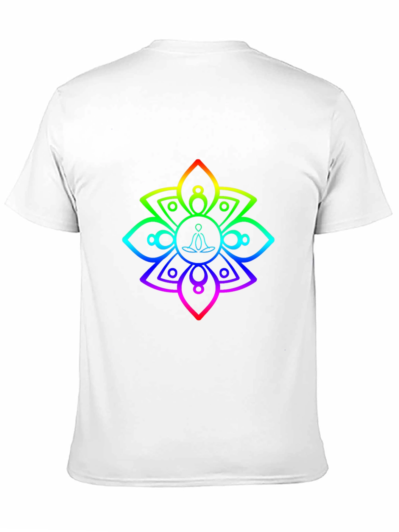 Rainbow Mandala Meditation Black T-Shirt