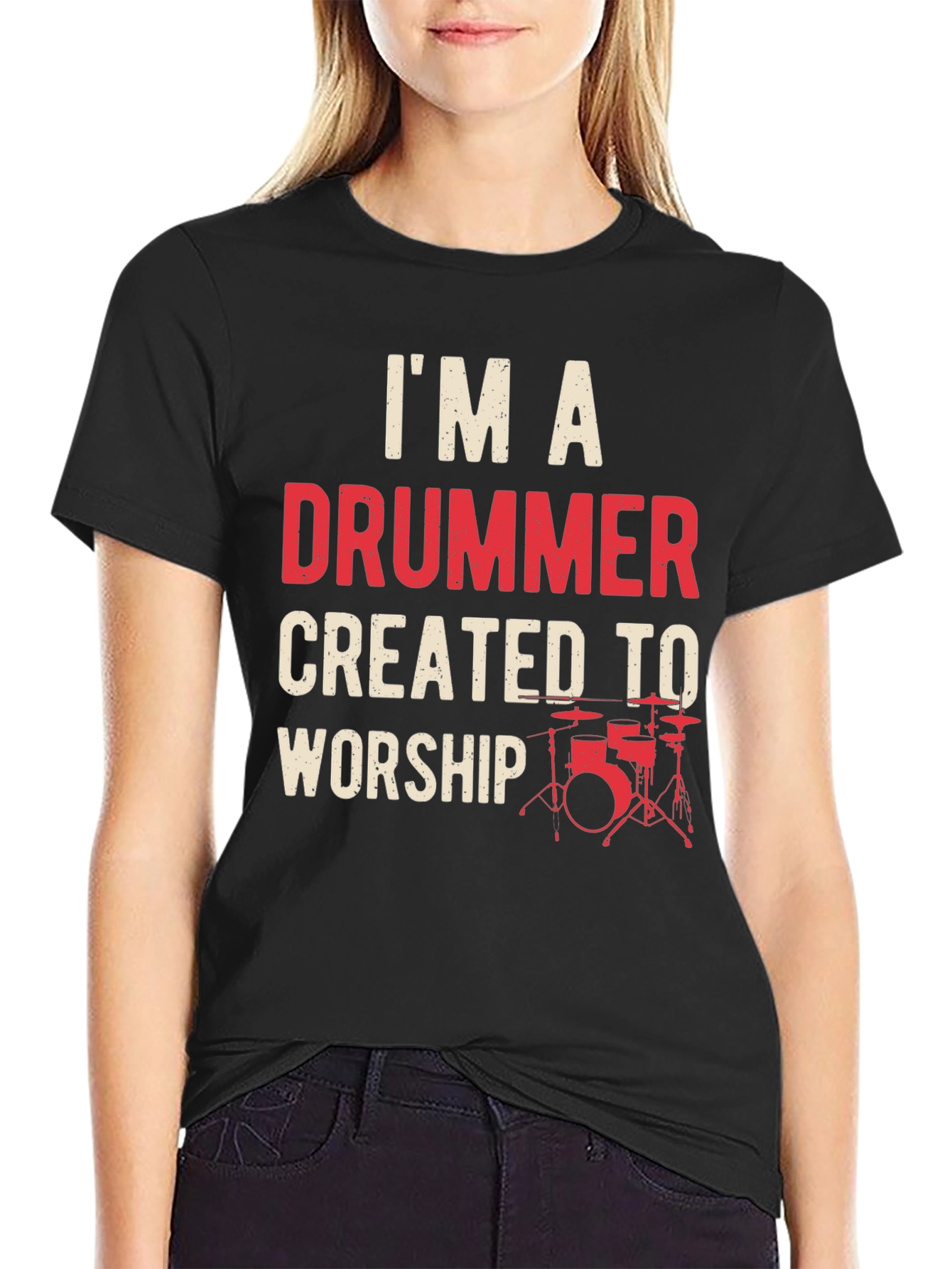 Drummer Worship Graphic Tee - Black