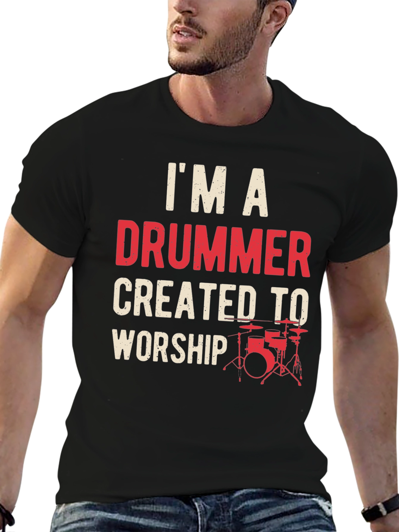 Drummer Worship Graphic Tee - Black