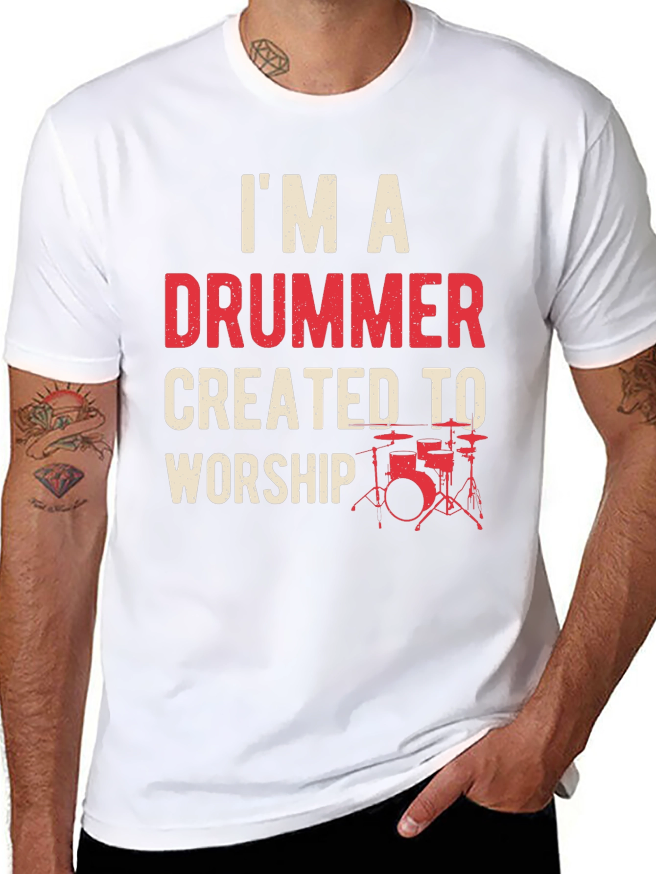 Drummer Worship Graphic Tee - Black