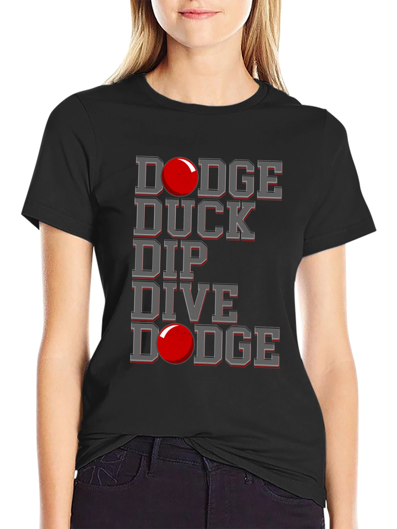 Dodgeball Graphic T-Shirt - Dodge Duck Dip Dive Dodge