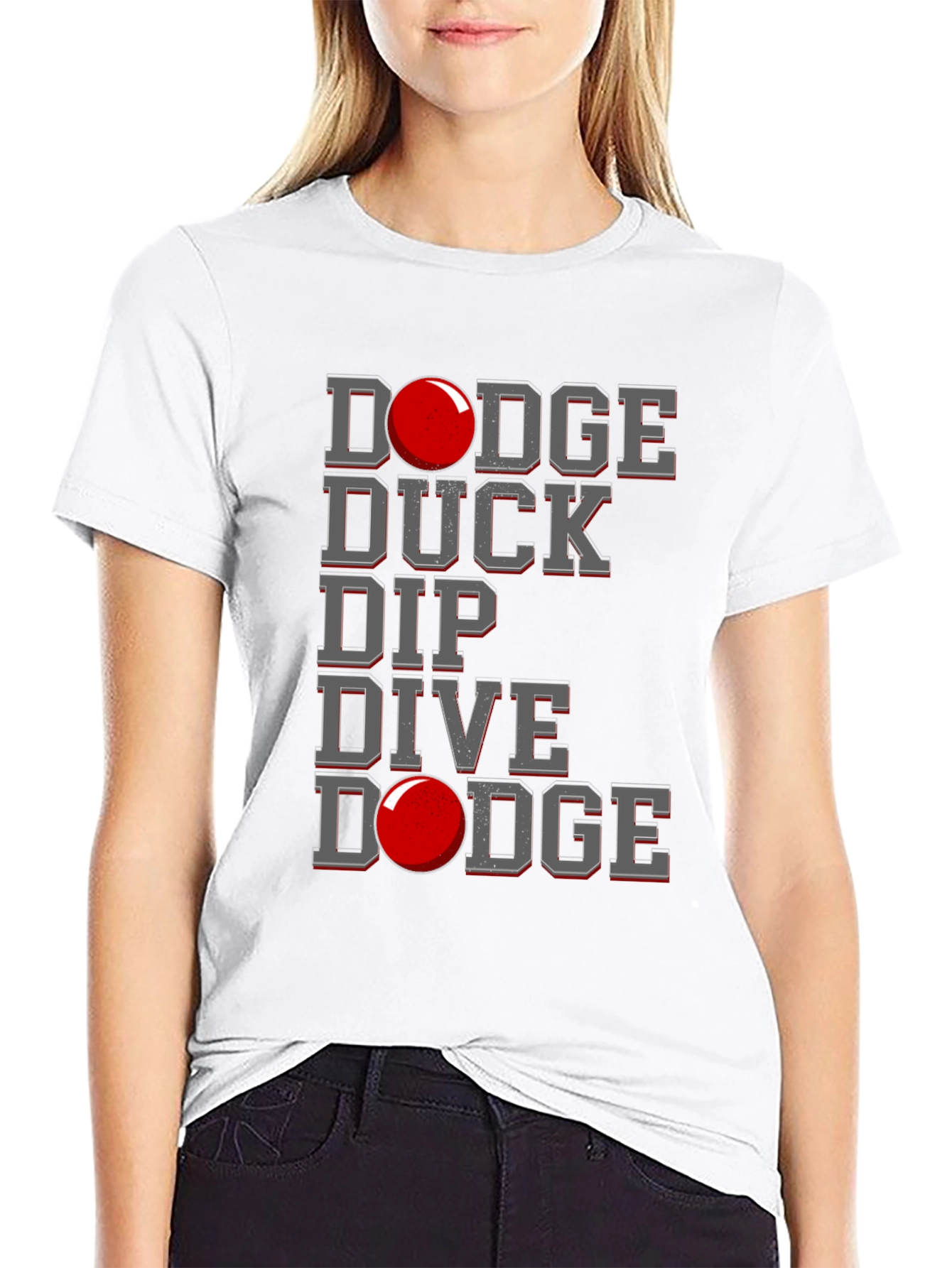 Dodgeball Graphic T-Shirt - Dodge Duck Dip Dive Dodge