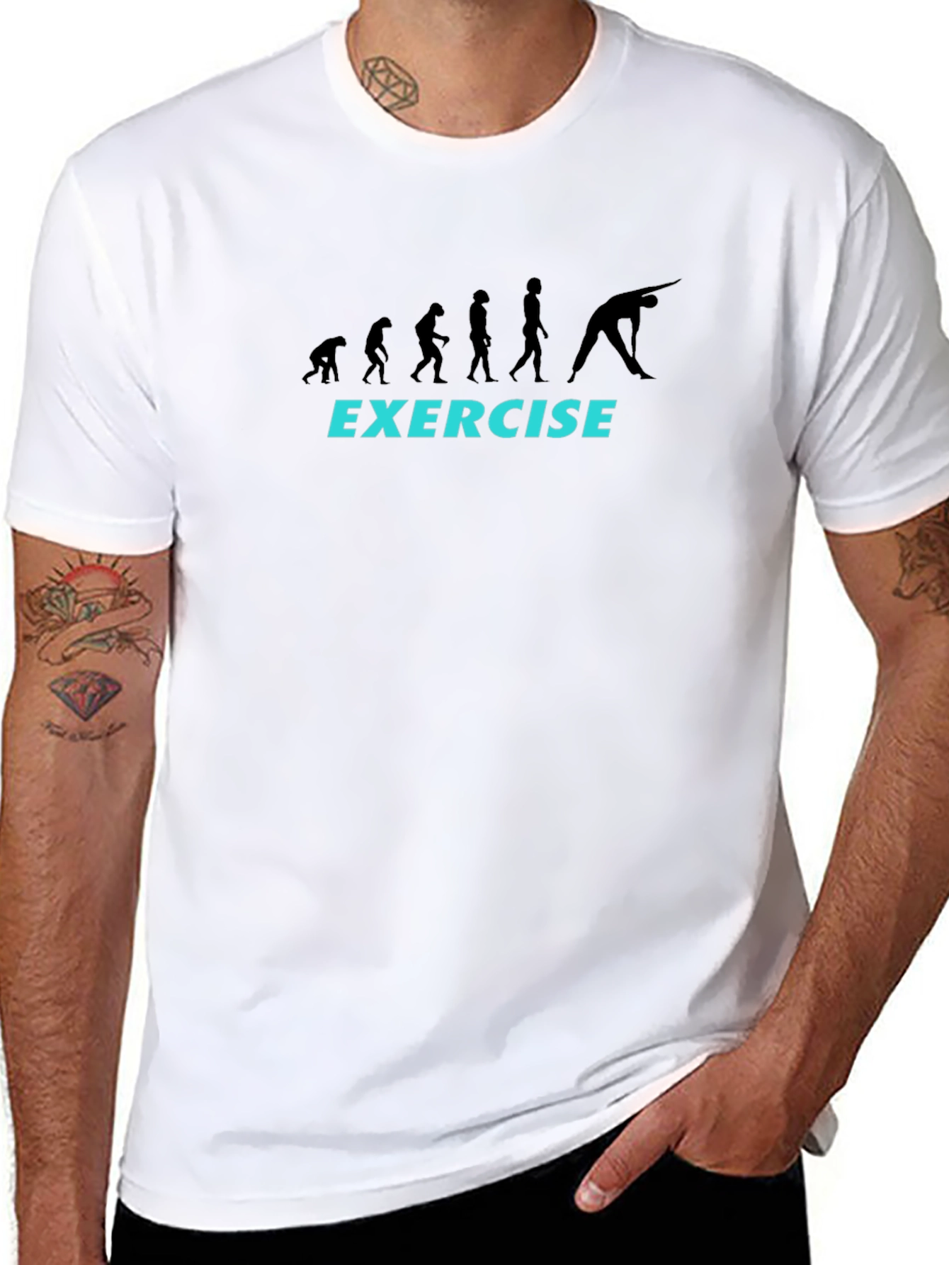 Evolution of Exercise T-Shirt - Black Graphic Tee