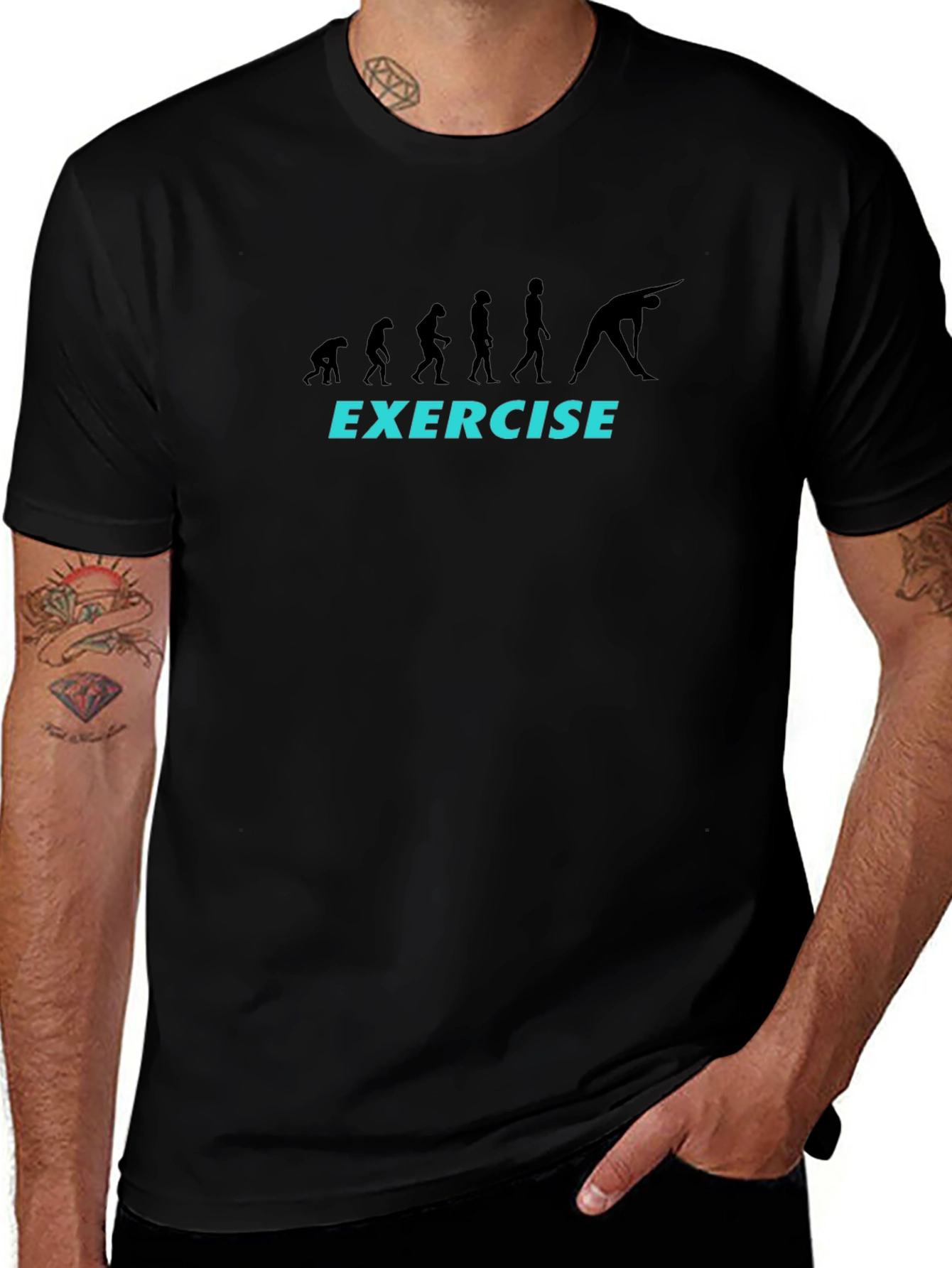 Evolution of Exercise T-Shirt - Black Graphic Tee