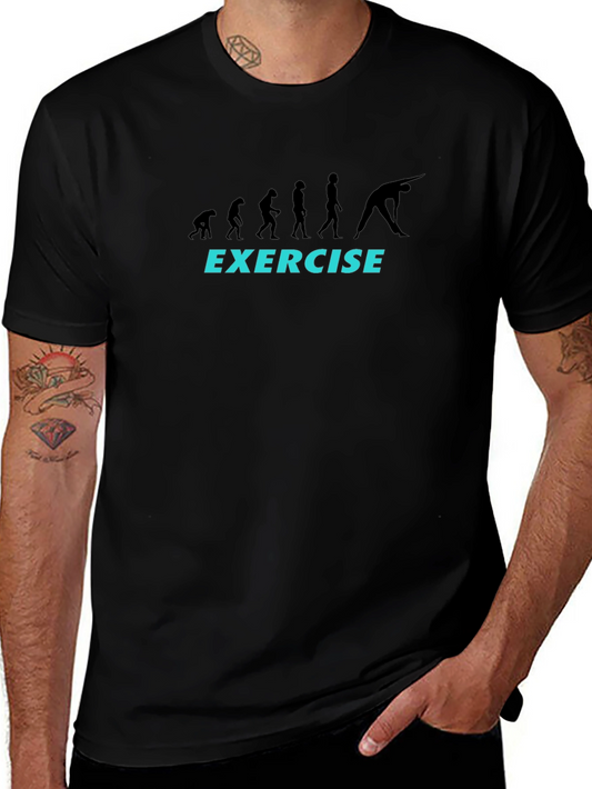Evolution of Exercise T-Shirt - Black Graphic Tee